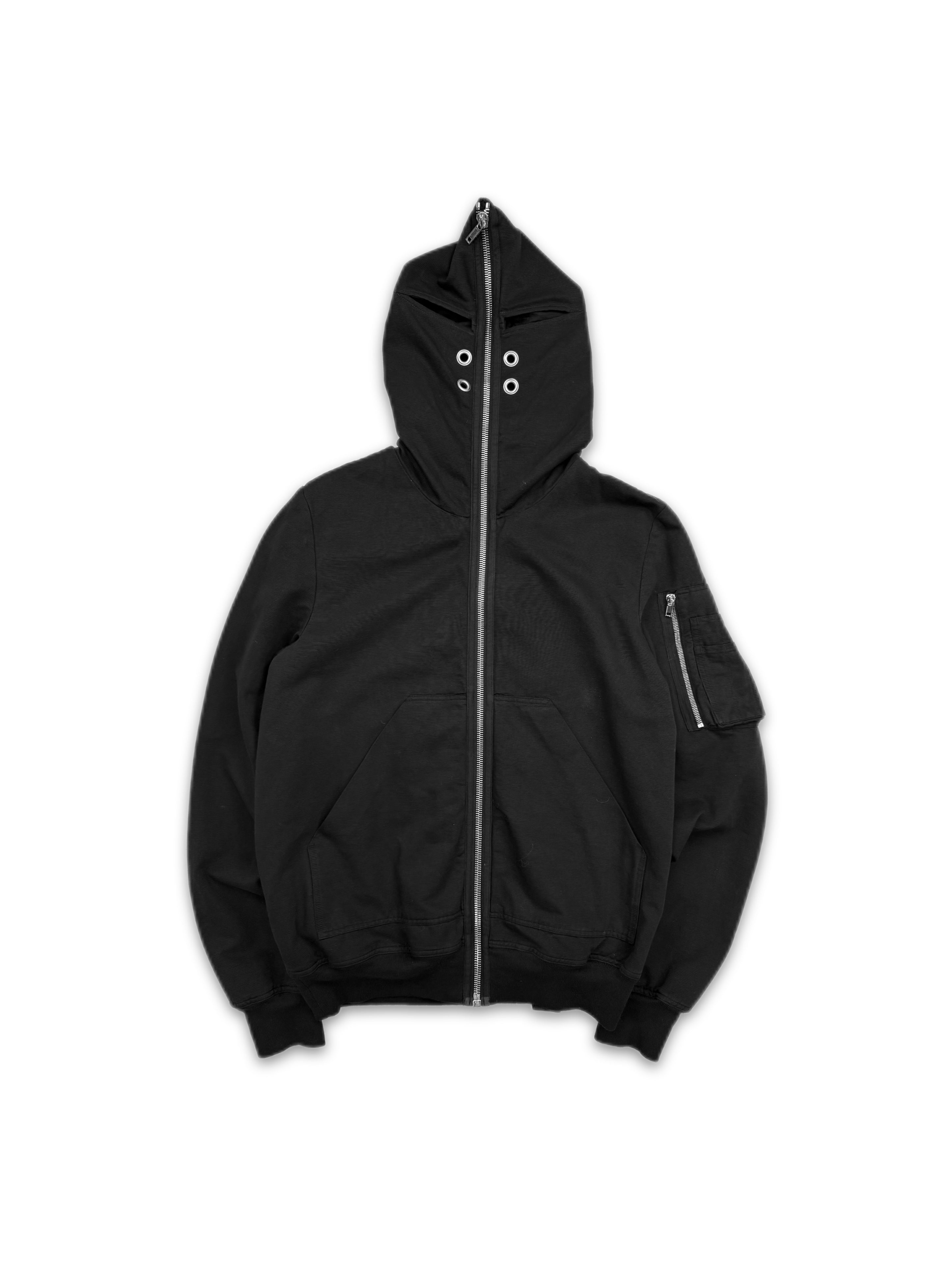 AW22 Rick Owens DRKSHDW ‘Gimp’ Full Zip Black Eye Slit Jacket