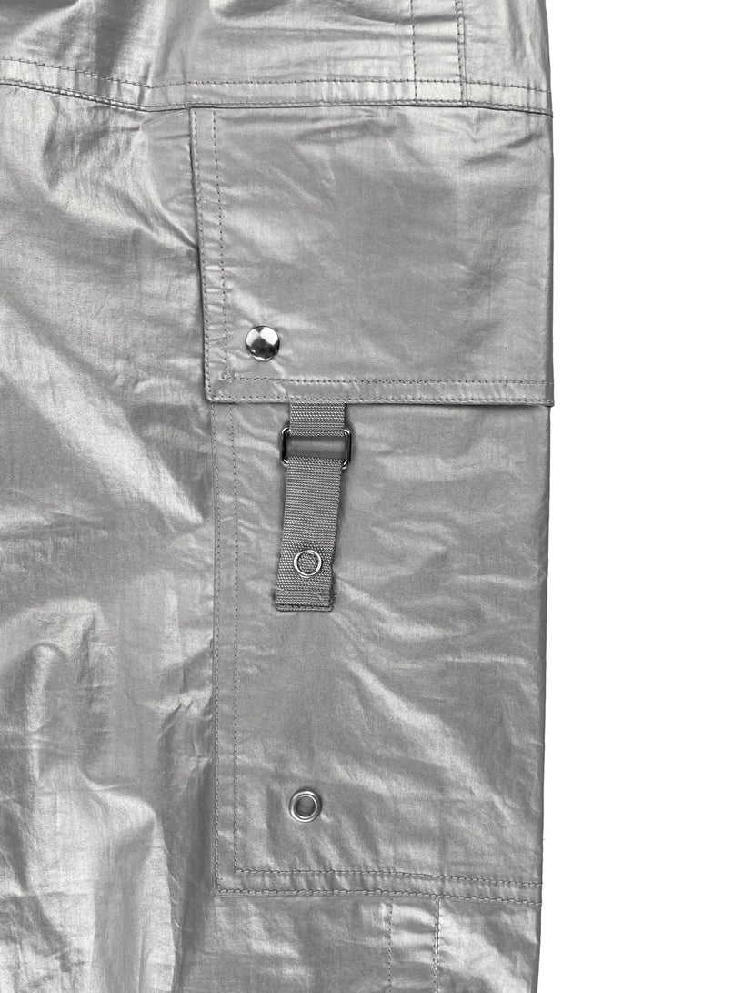 FW99 Prada Astro Cargo Aviator Belted Bondage Silver Pants
