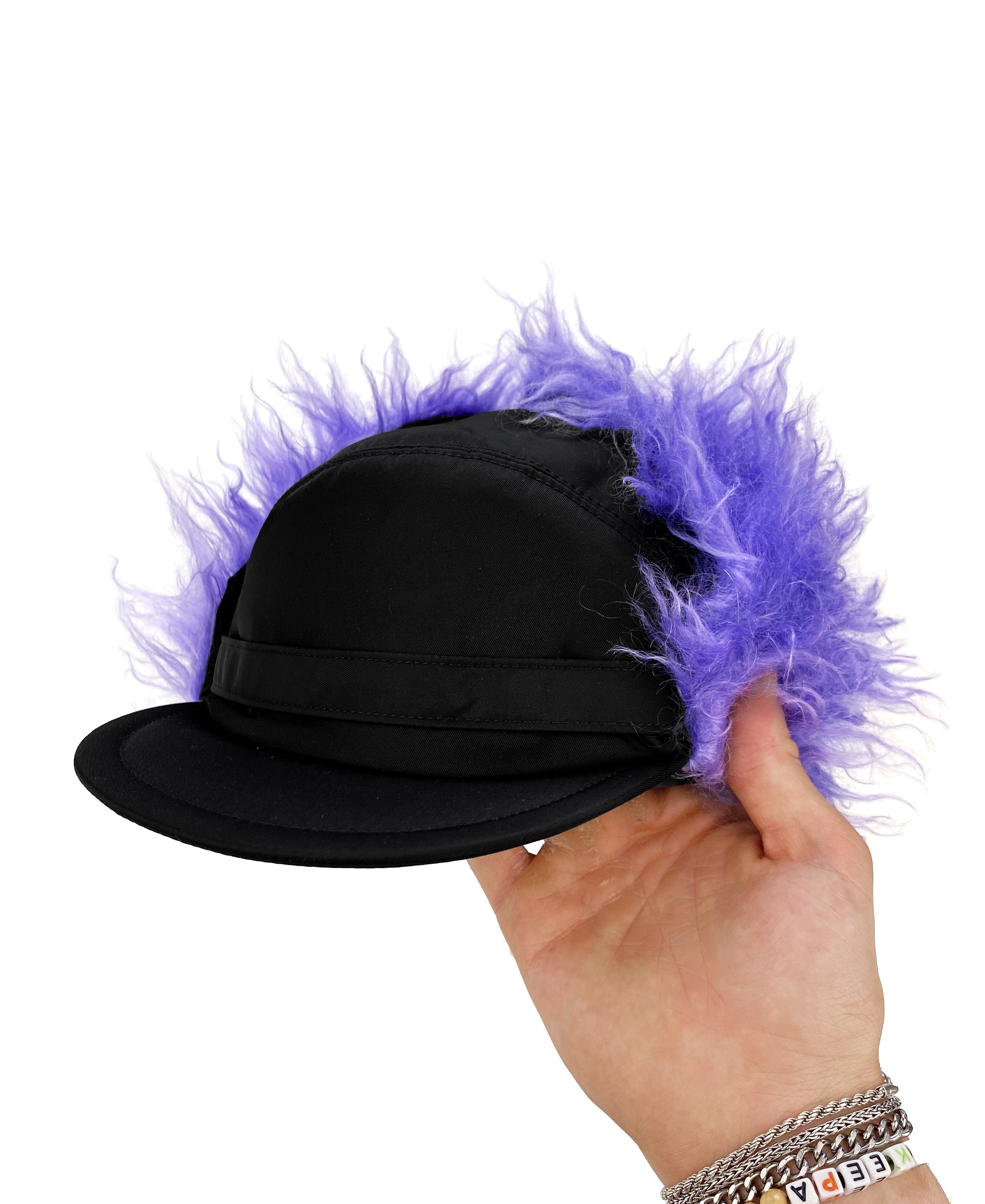 FW19 Prada Faux Fur Urshanka Nylon Trapper Hat