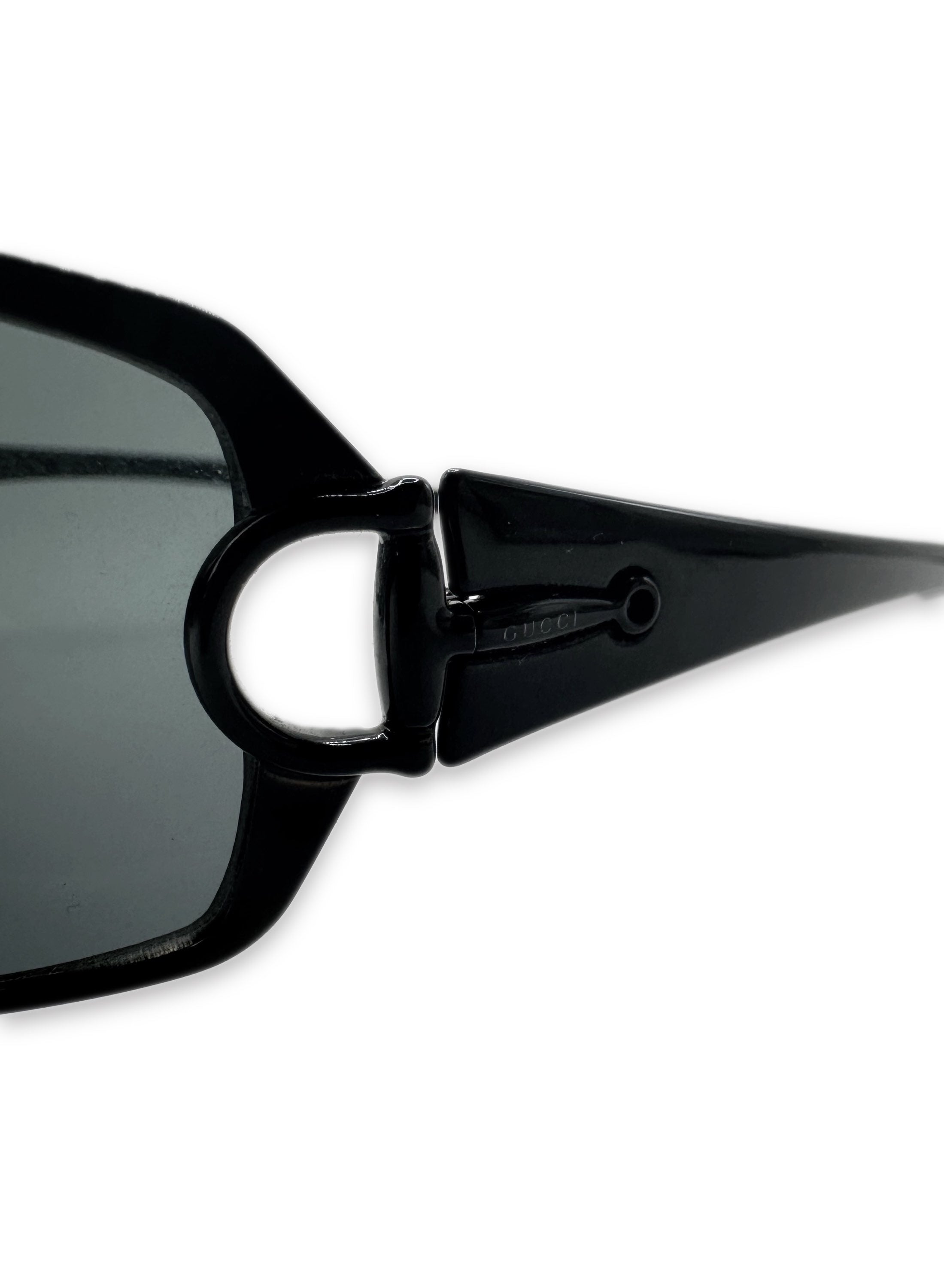Gucci Horsebit Blue Tint Slim Frame Sunglasses