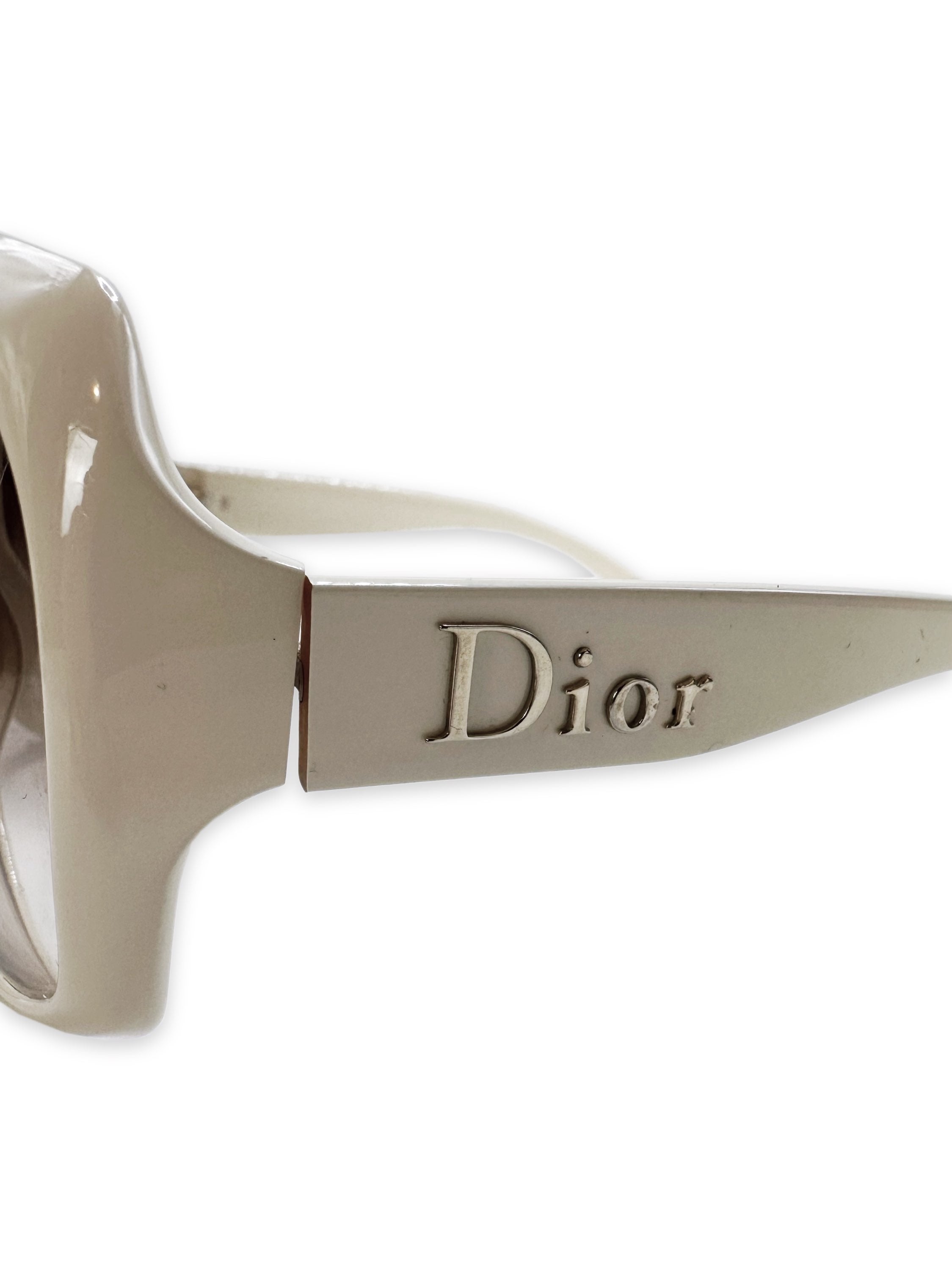 Dior Silver Logo Rounded Frame Gradient Lens Sunglasses