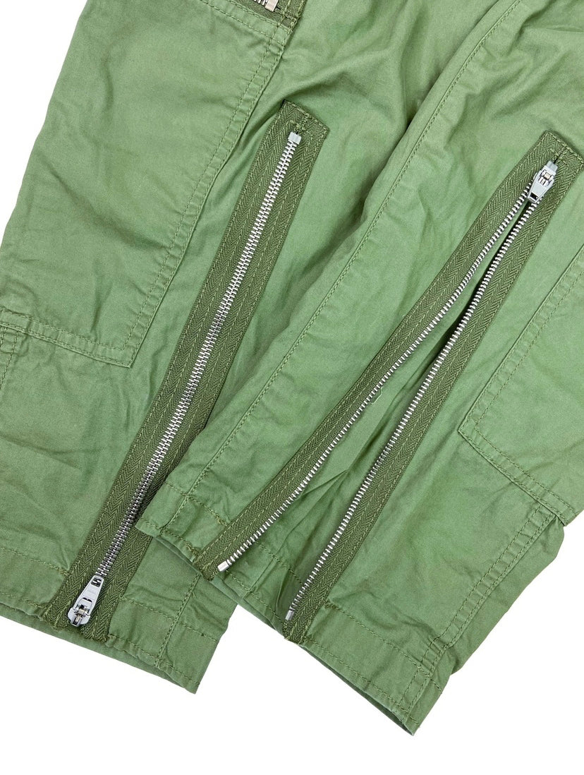 00’s Helmut Lang Multi-Zip Olive Green Aviation Cargo Pants