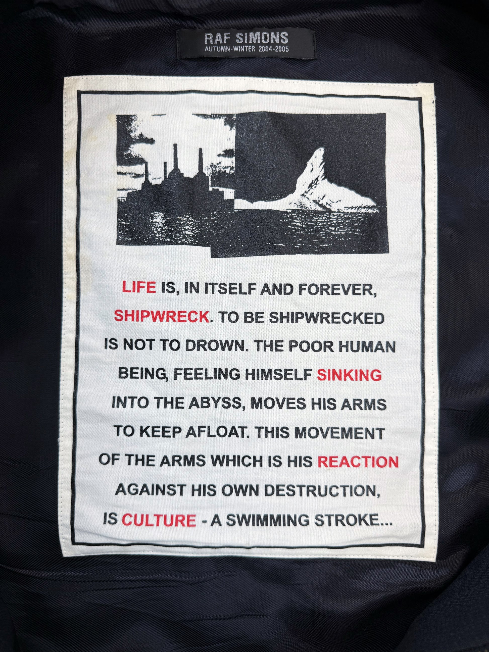 AW04 Raf Simons ‘Waves’ Sculptural Multi Pocket Work Jacket