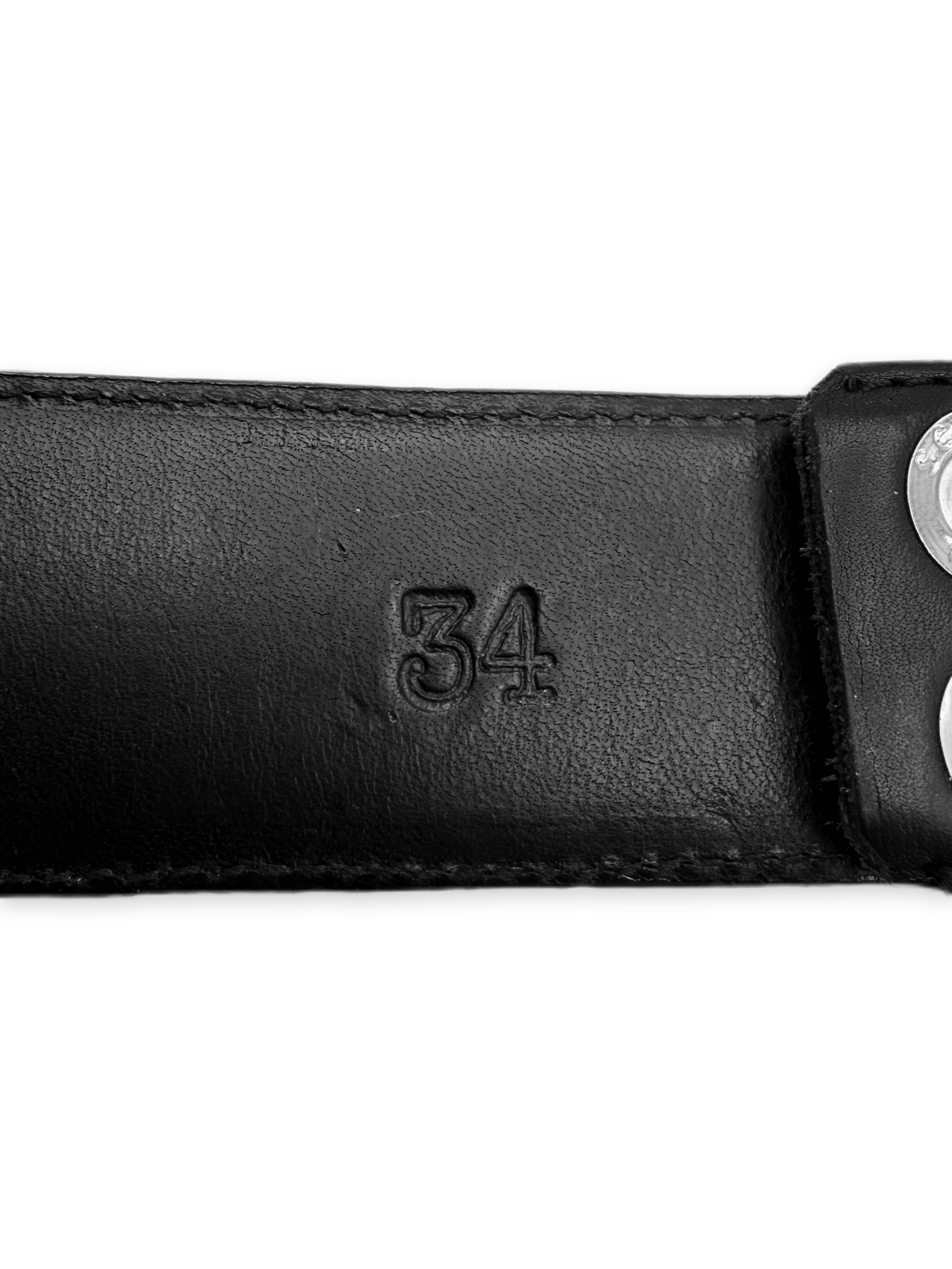 Chrome Hearts Cemetery Cross Patch Black Destroyer Leather Belt Strap