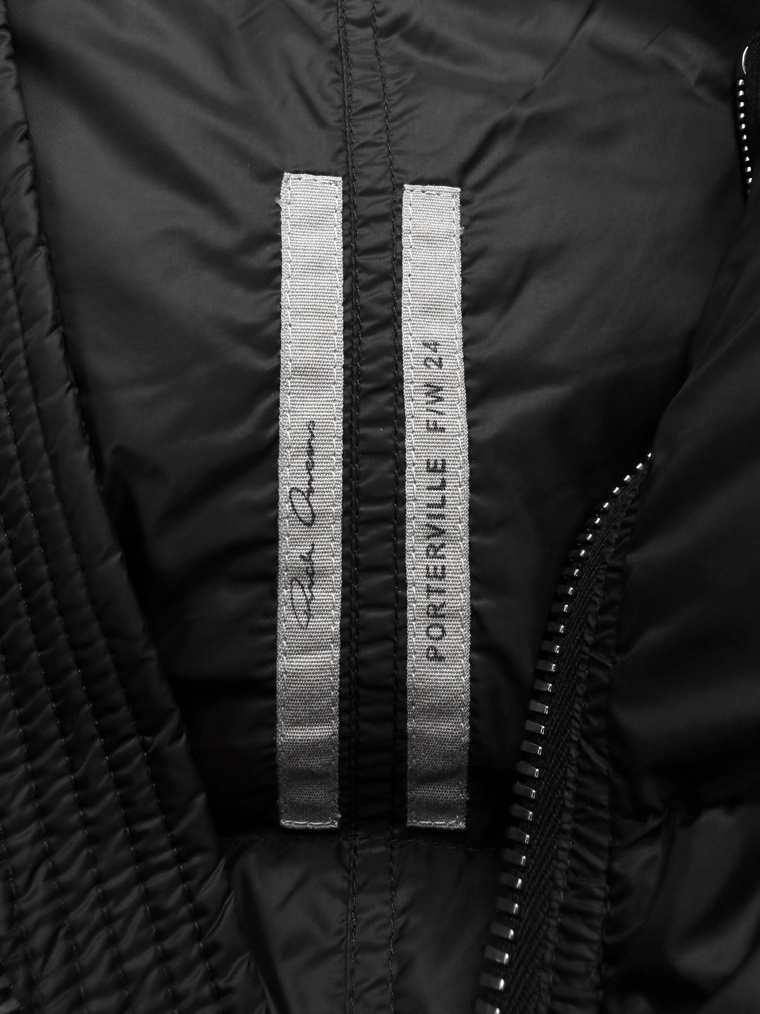 AW24 Rick Owens ‘Porterville’ Funnel Neck Cropped Puffer Jacket