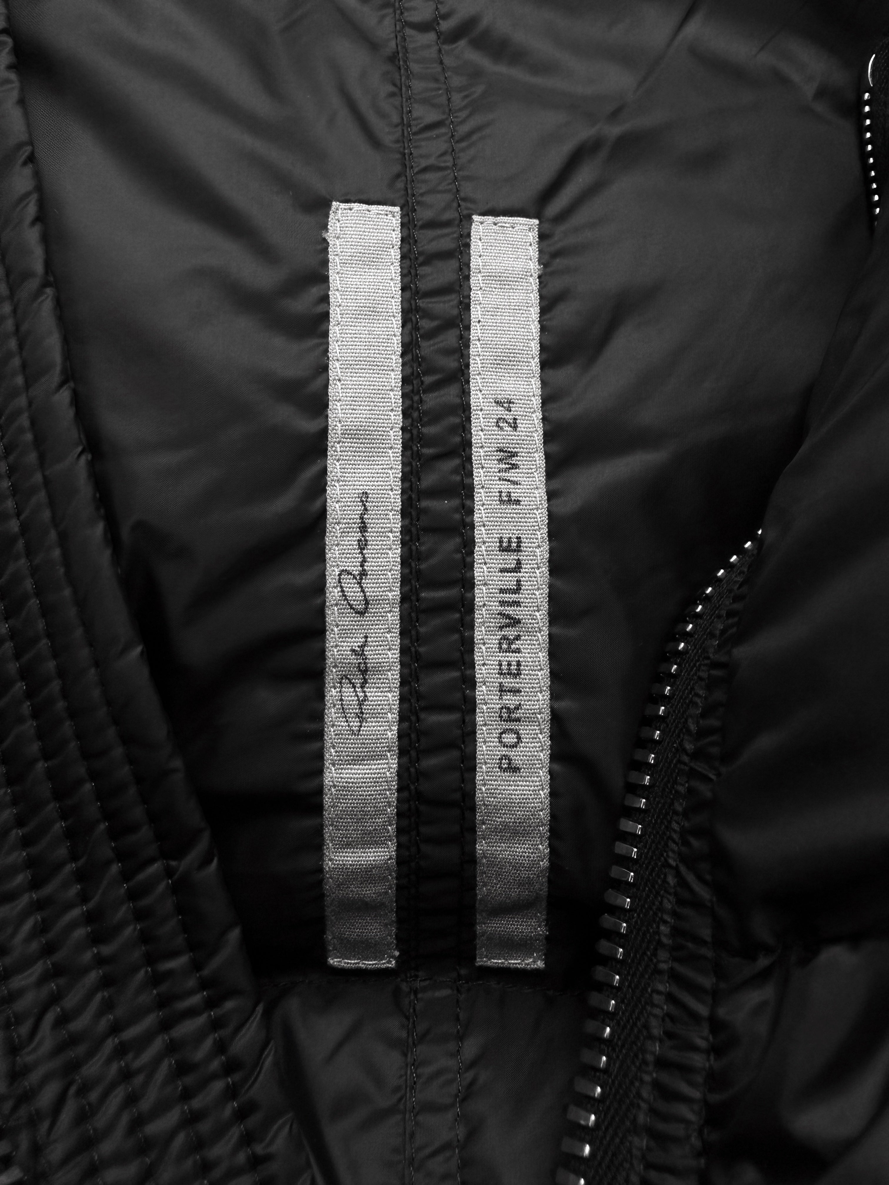 AW24 Rick Owens ‘Porterville’ Funnel Neck Cropped Puffer Jacket