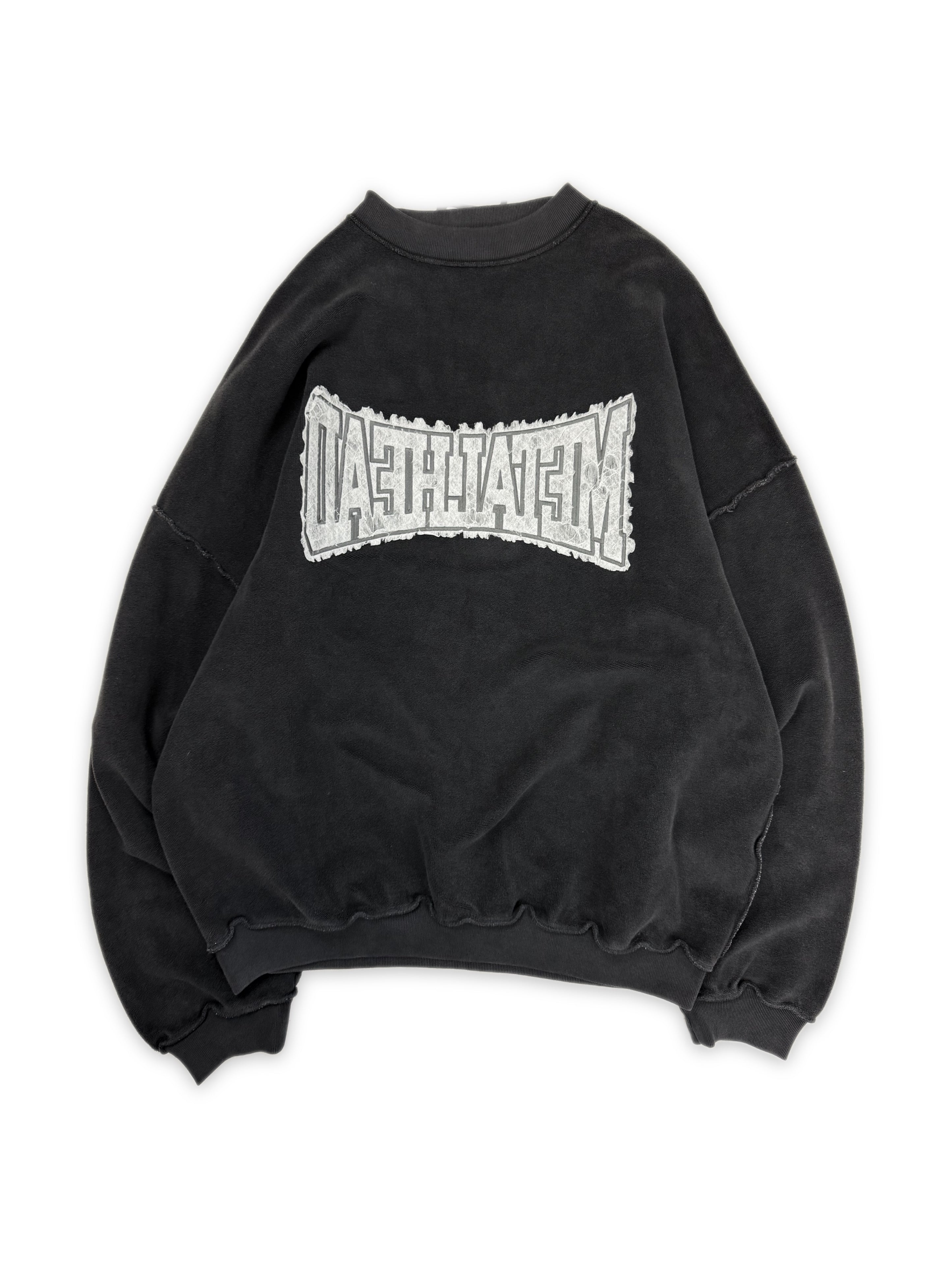 SS25 Balenciaga ‘Metalhead’ Reversible Black Terry Cotton Sweatshirt