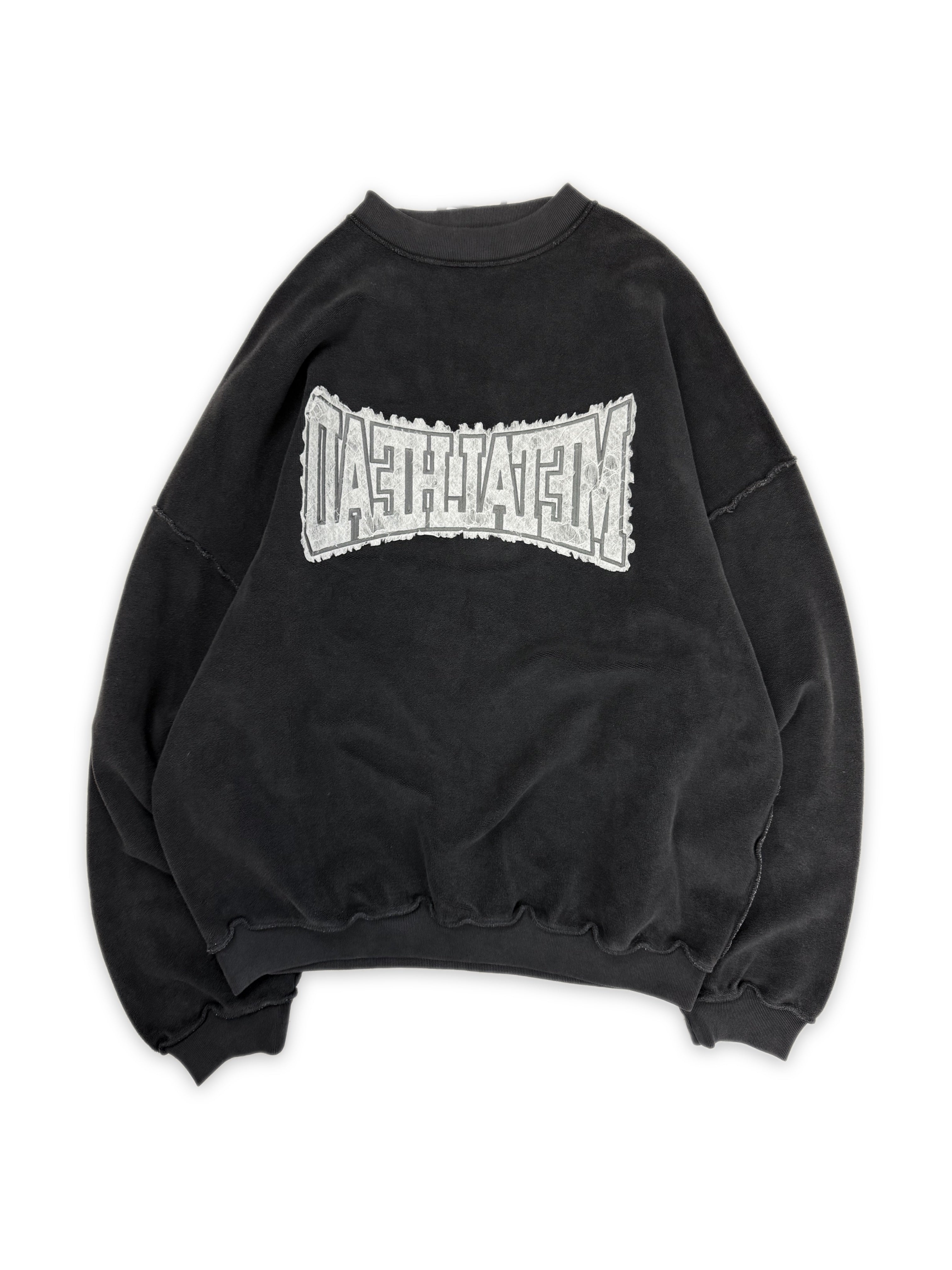 SS25 Balenciaga ‘Metalhead’ Reversible Black Terry Cotton Sweatshirt