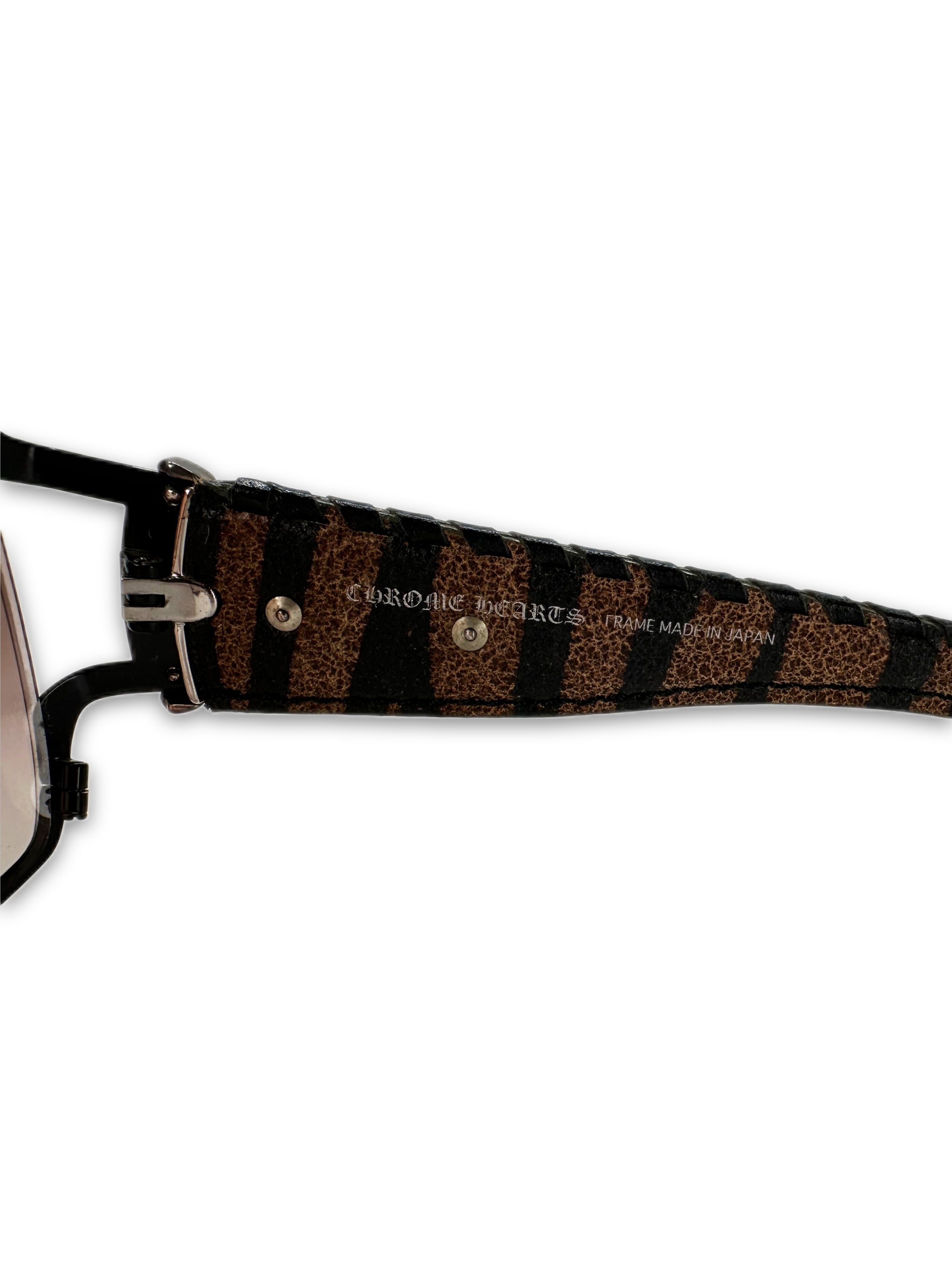 Chrome Hearts ‘Poon I’ Brown Camo Silver Scroll Logo Sunglasses
