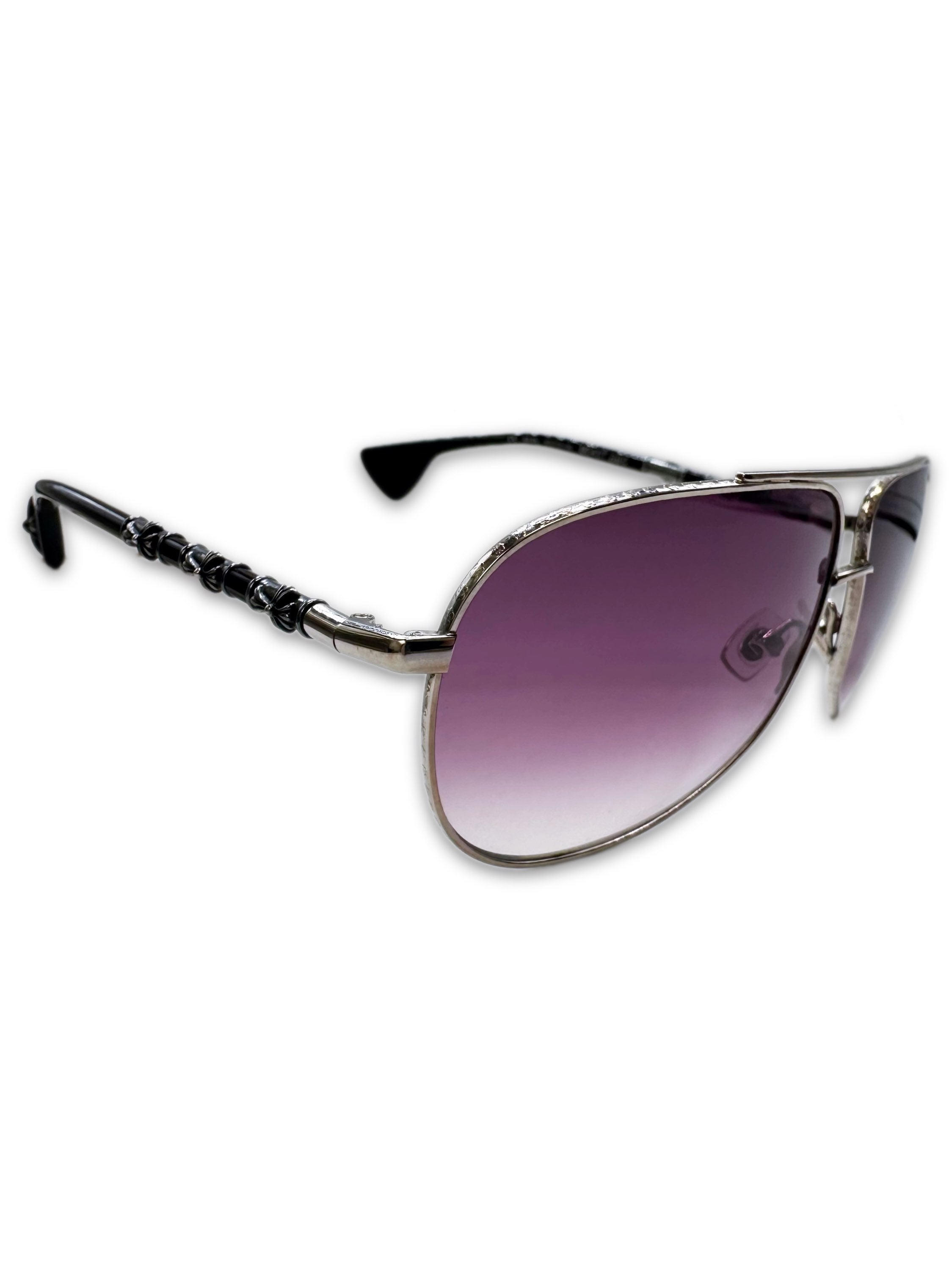 Chrome Hearts ‘Beast BBC’ Purple Gradient Tint .925 Silver Aviator Sunglasses
