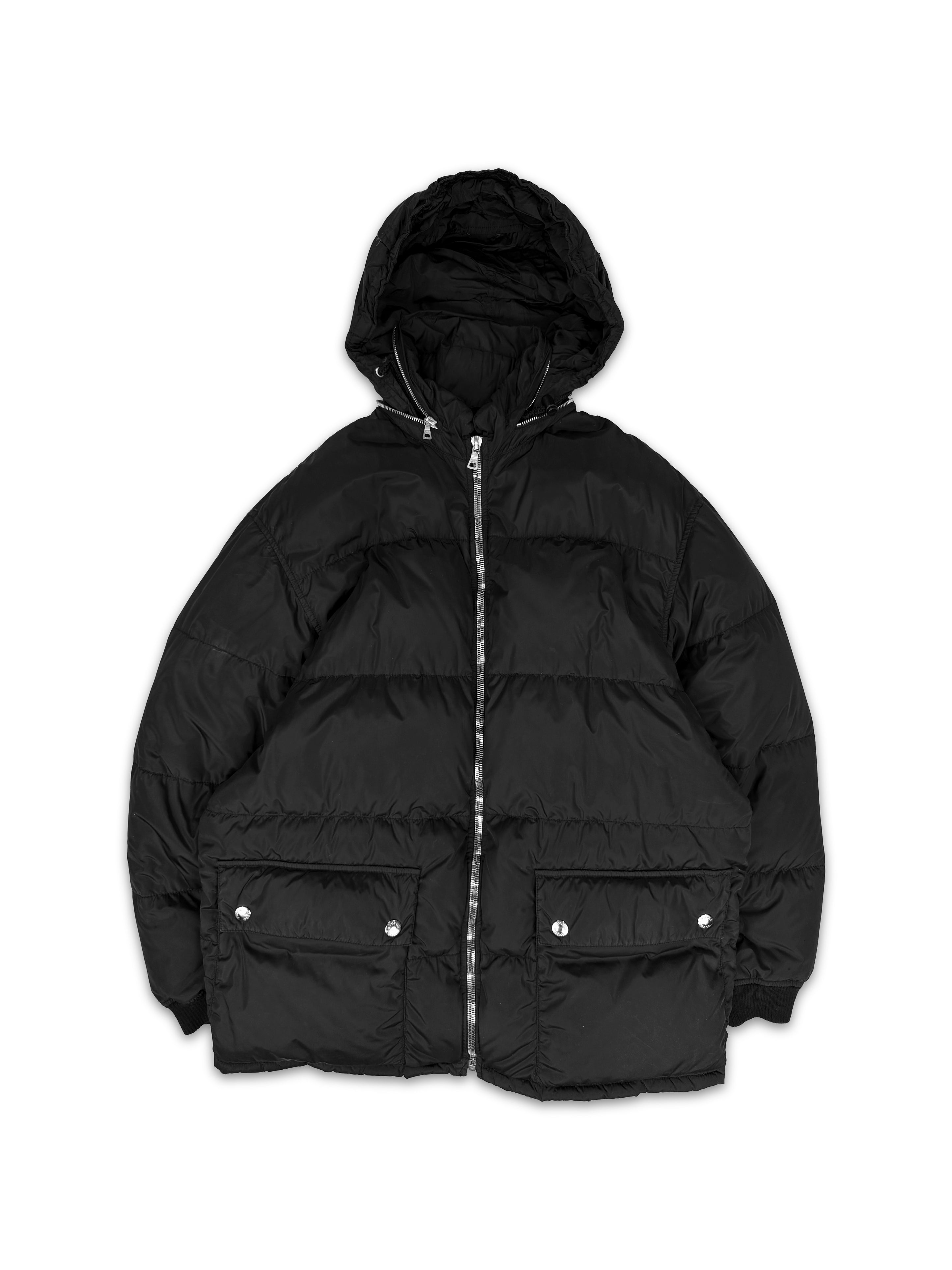 Prada Black Multi Pocket Stow Hood Puffer Jacket