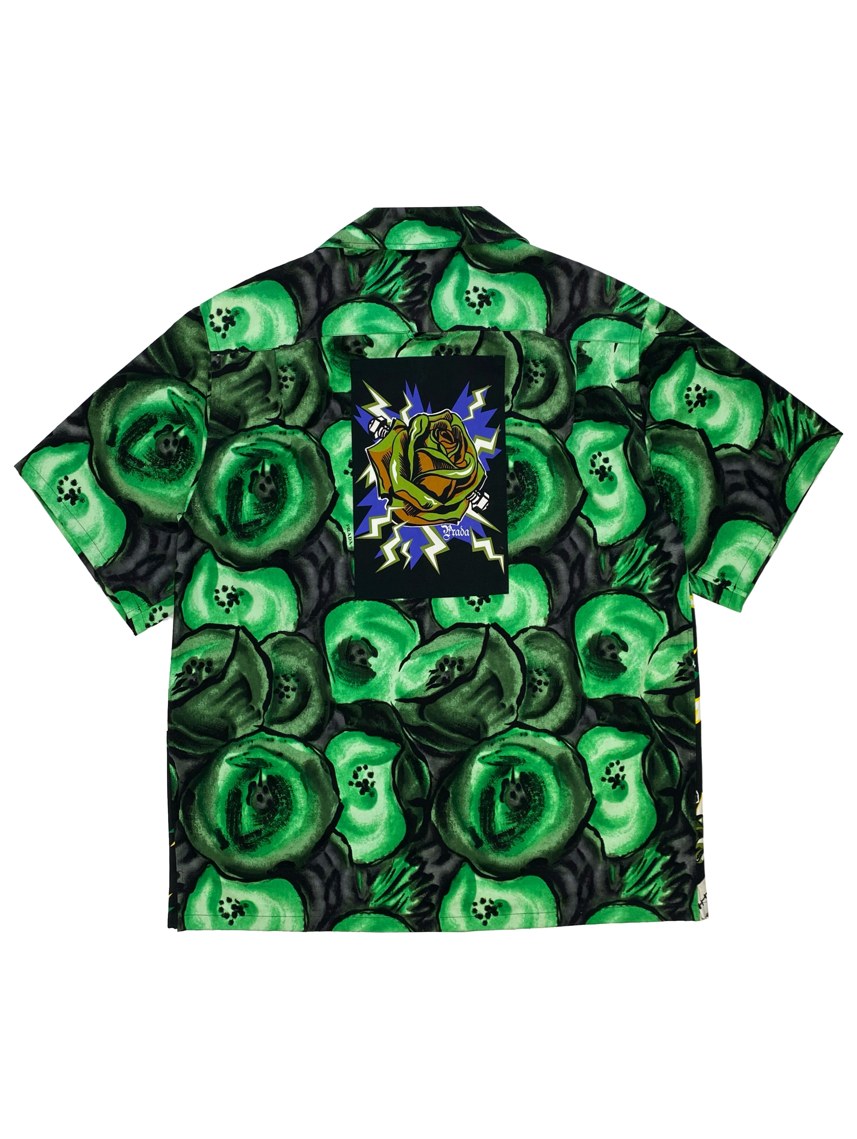 FW19 Prada “Frankenstein” Full Print Camp Collar Button Up