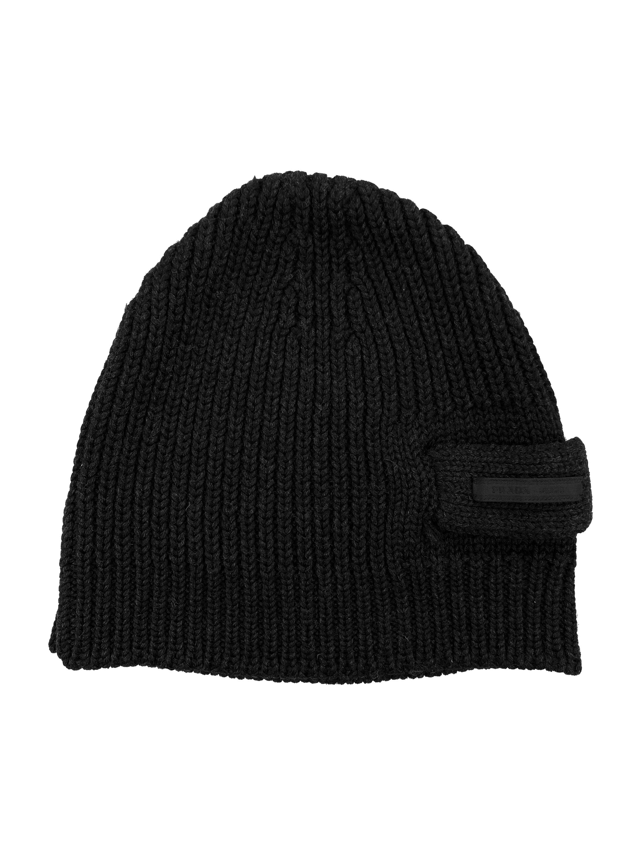 Prada Wool Knit Full Size Tag Logo Beanie