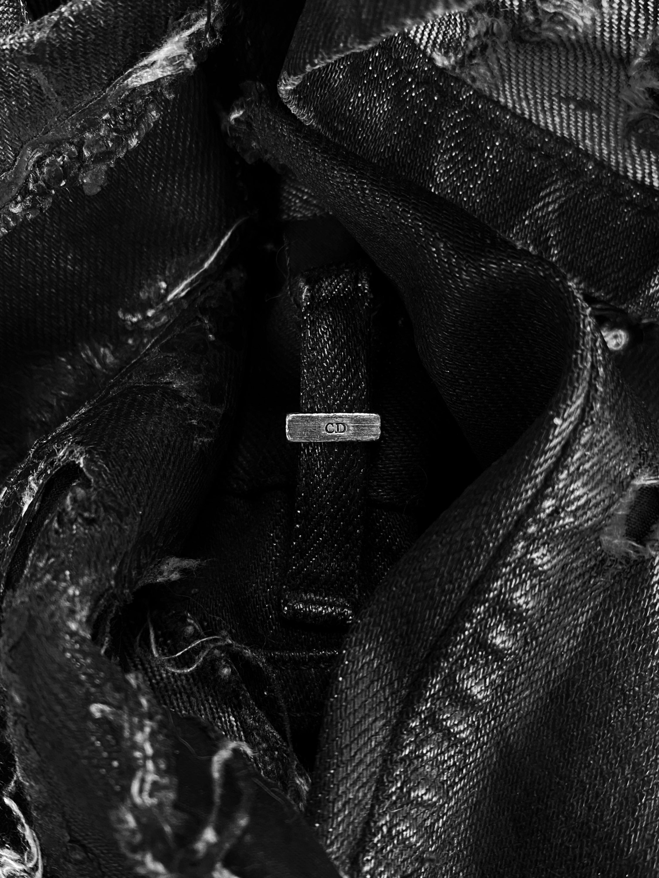 SS04 Dior by Hedi Slimane ‘Strip’ Distressed Waxed Skinny Denim