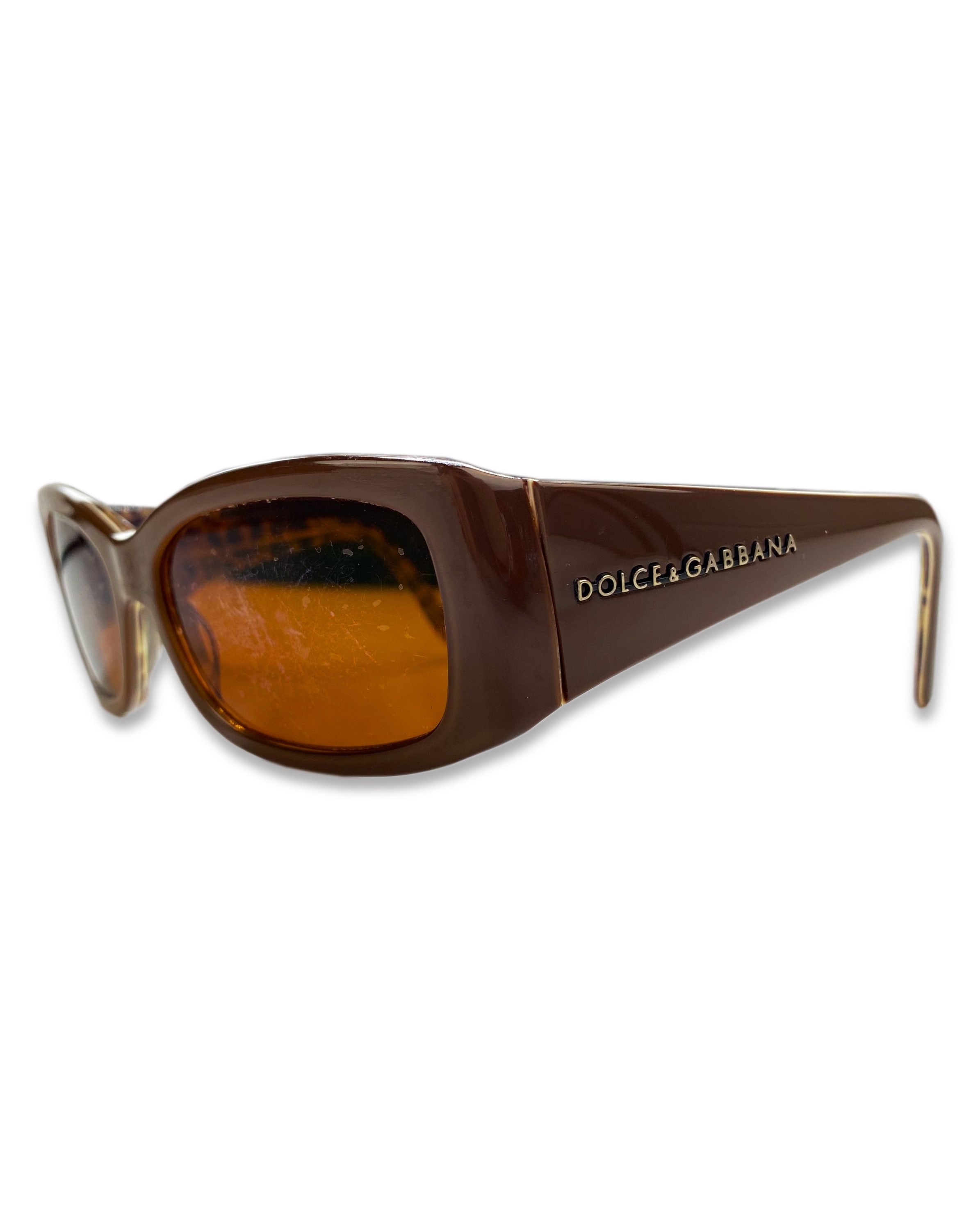 Dolce & Gabbana Warm Tint Metallic Ombré Round Frame Glasses