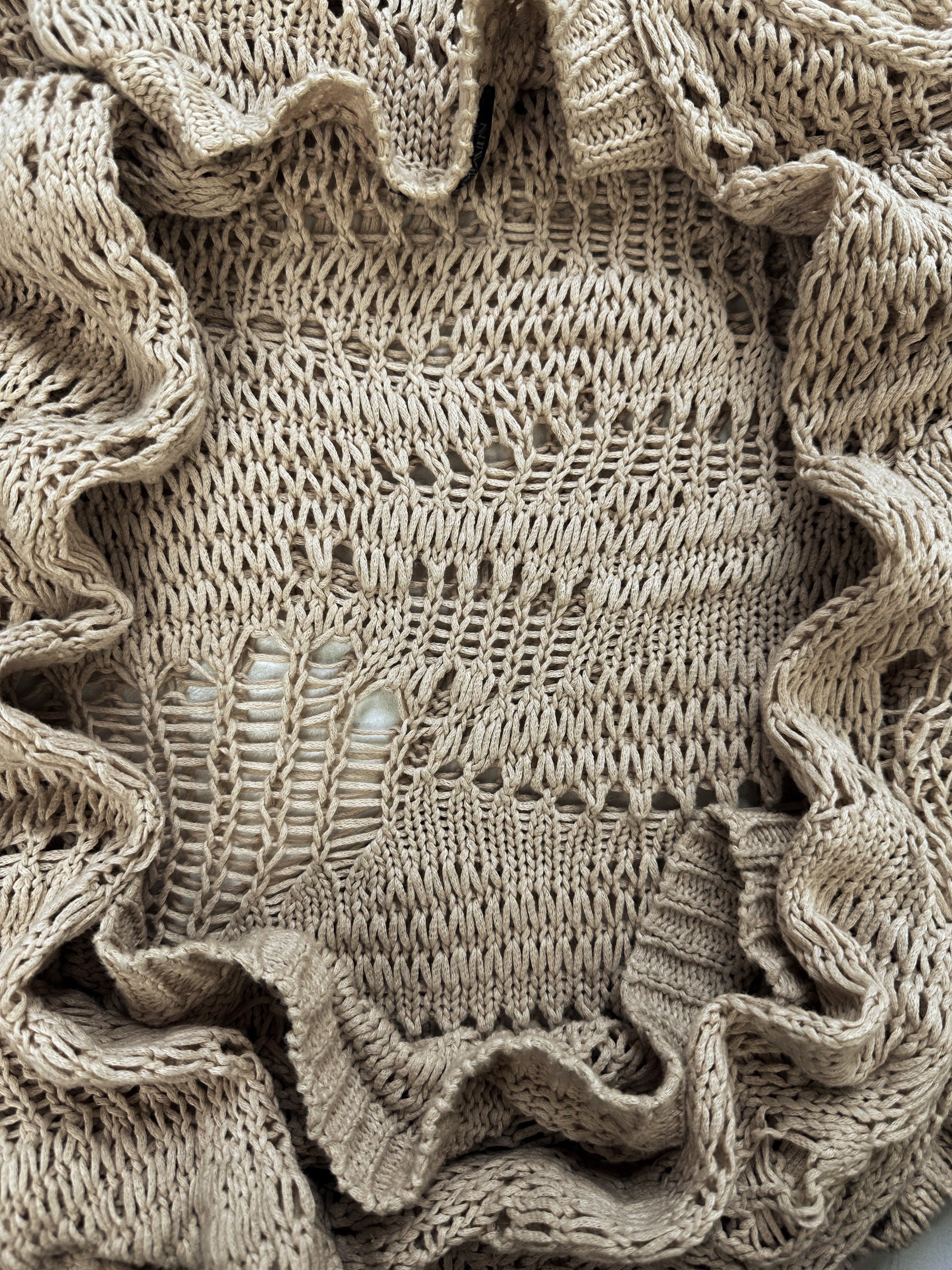 SS16 Balmain ‘Loose Gauge’ Tan Oversized Knitted Sweater