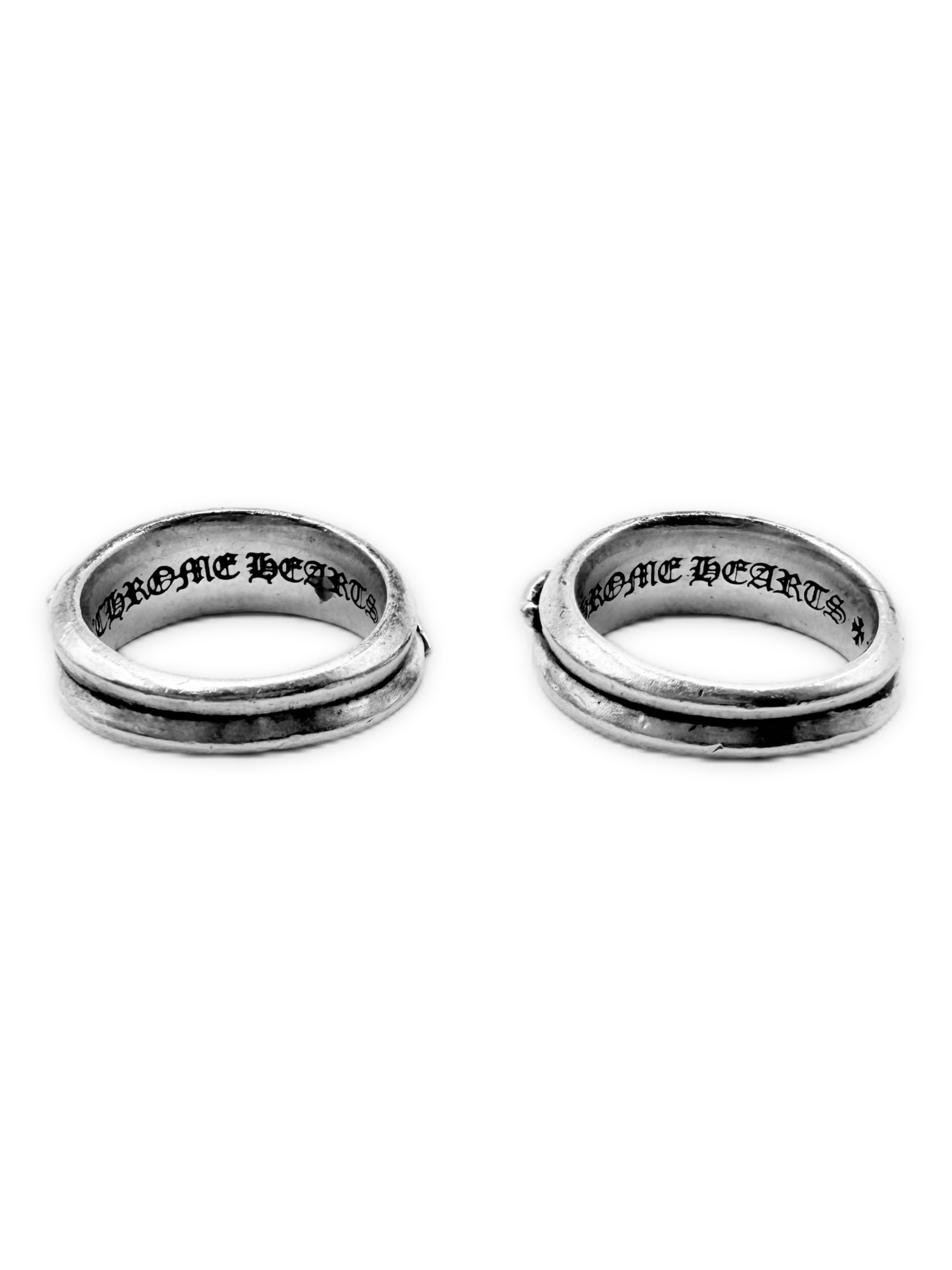 Chrome Hearts Half Split Dagger .925 Silver Ring Set