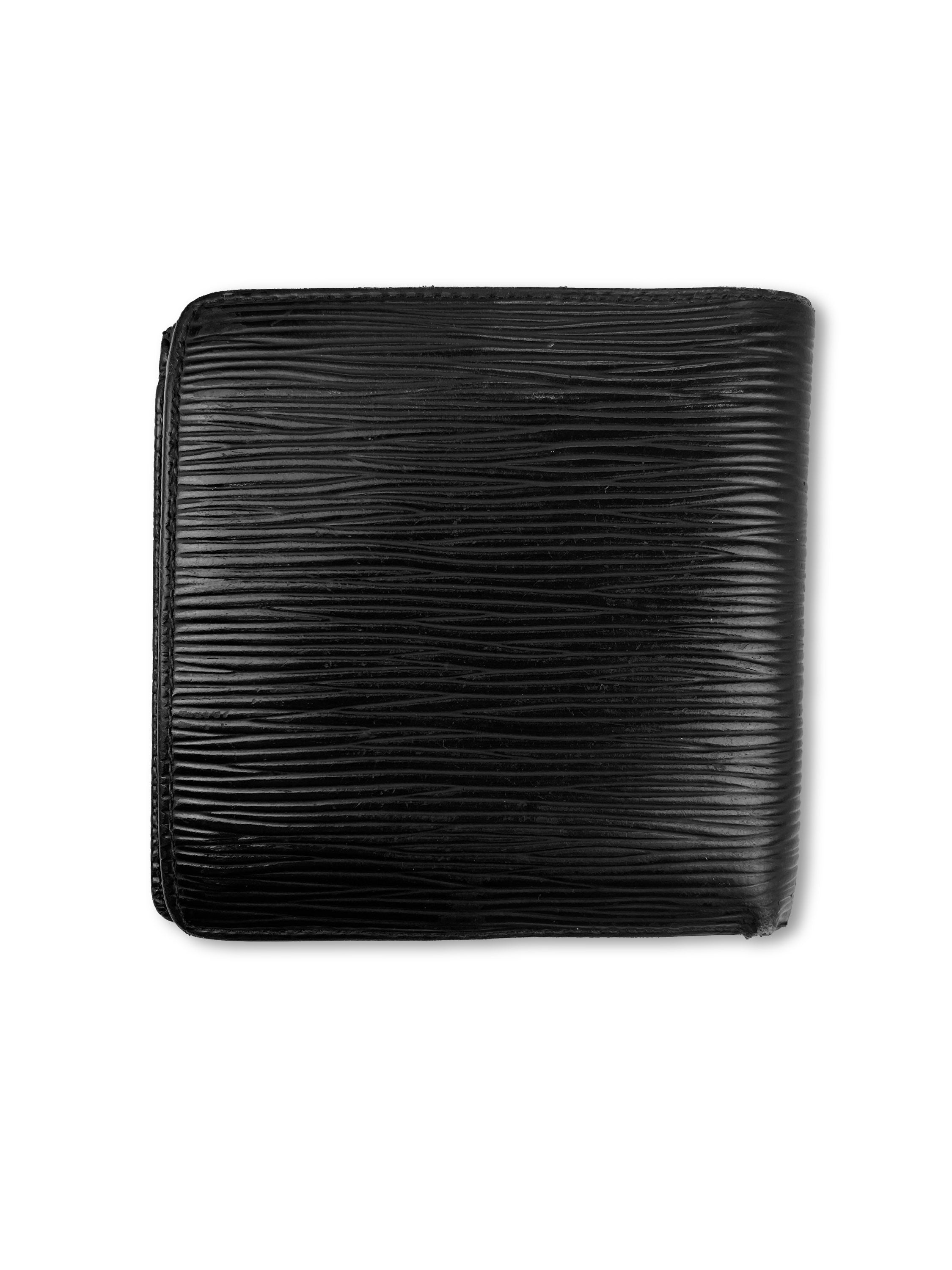 Louis Vuitton Black Epi Bifold Embossed LV Logo Wallet