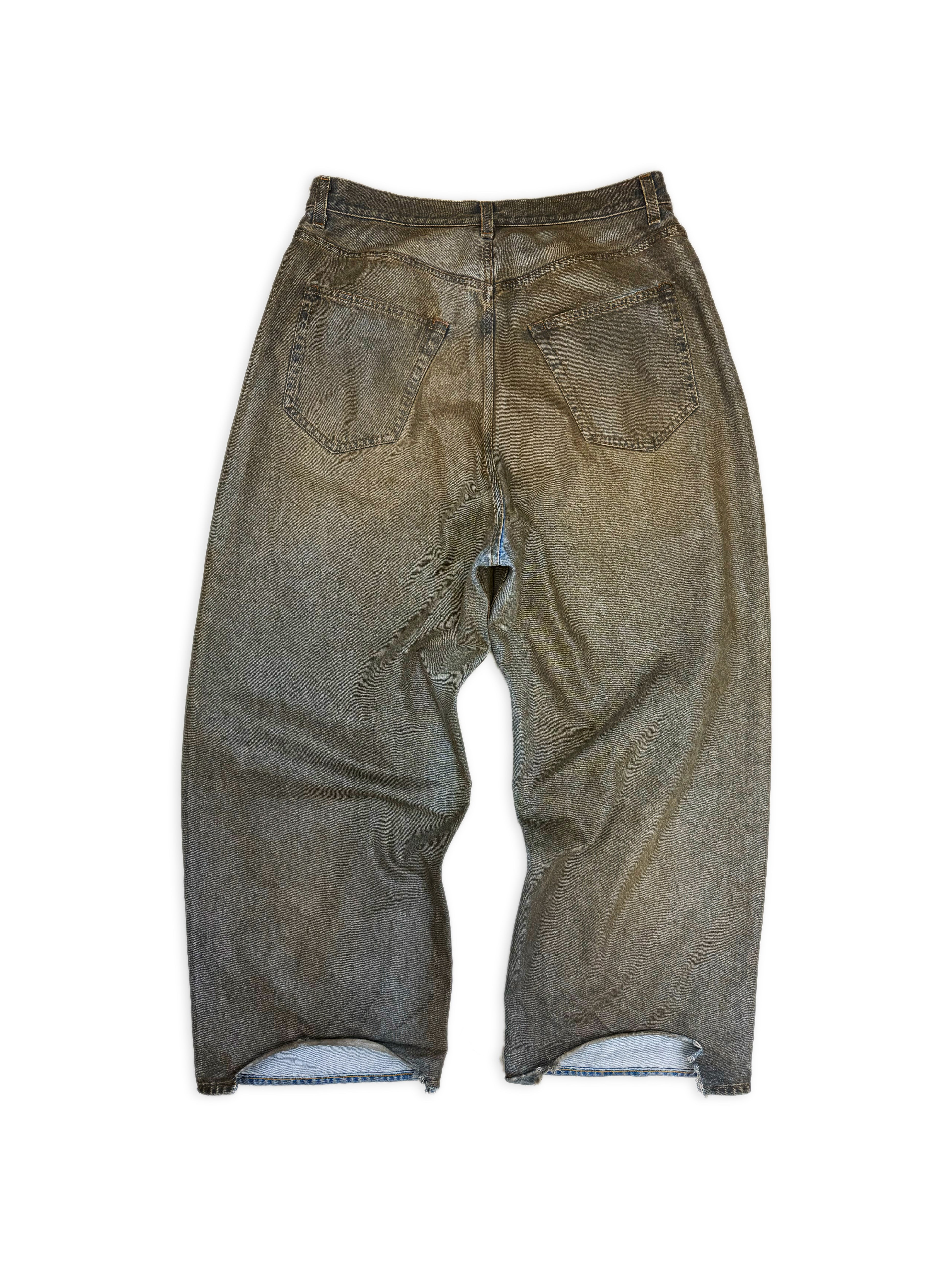 Acne Studios Dirt Wash Super Baggy Wide Cut Denim