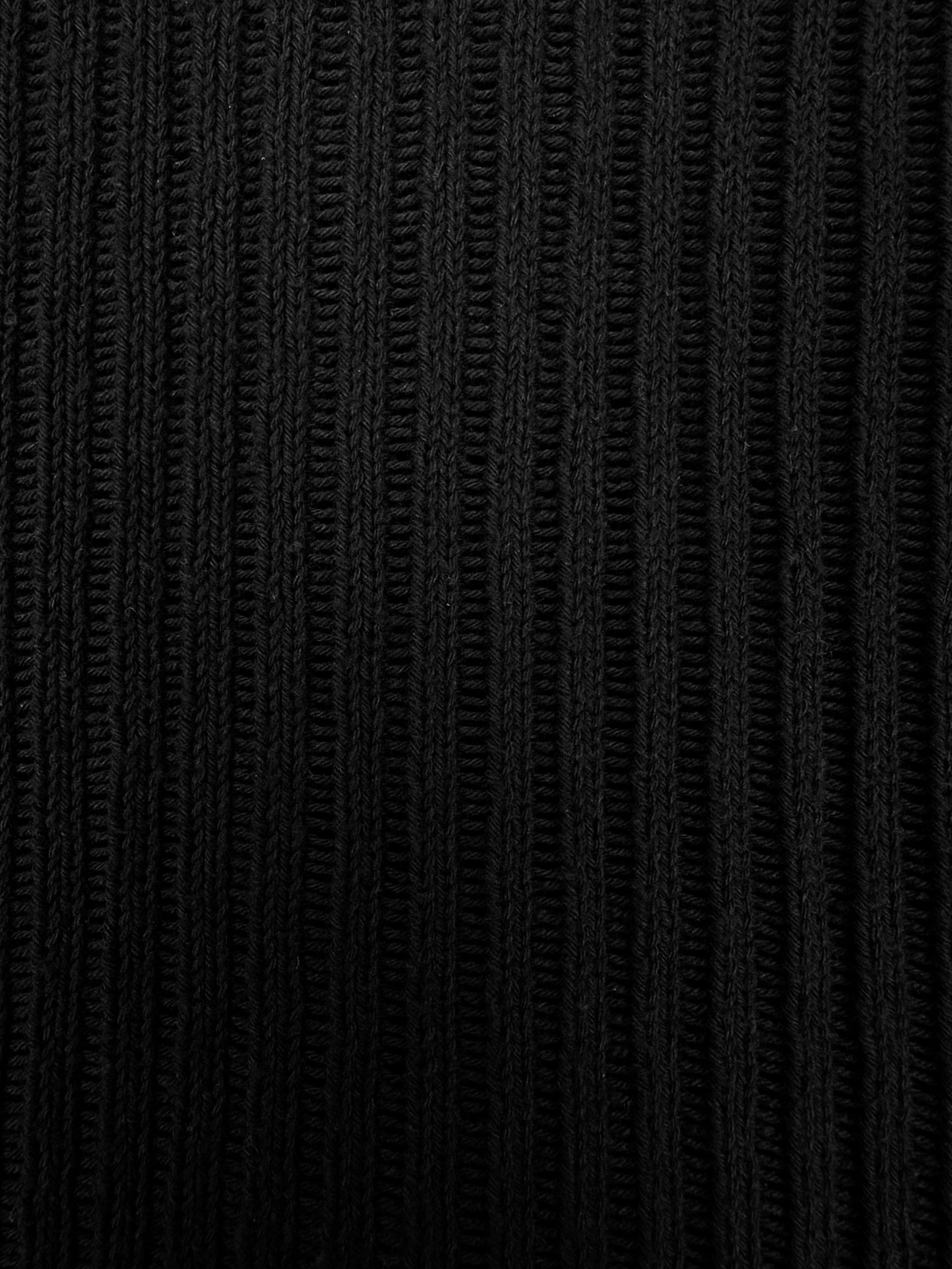 Rick Owens ‘Fisherman’ Black Ribbed Knit Hoodie