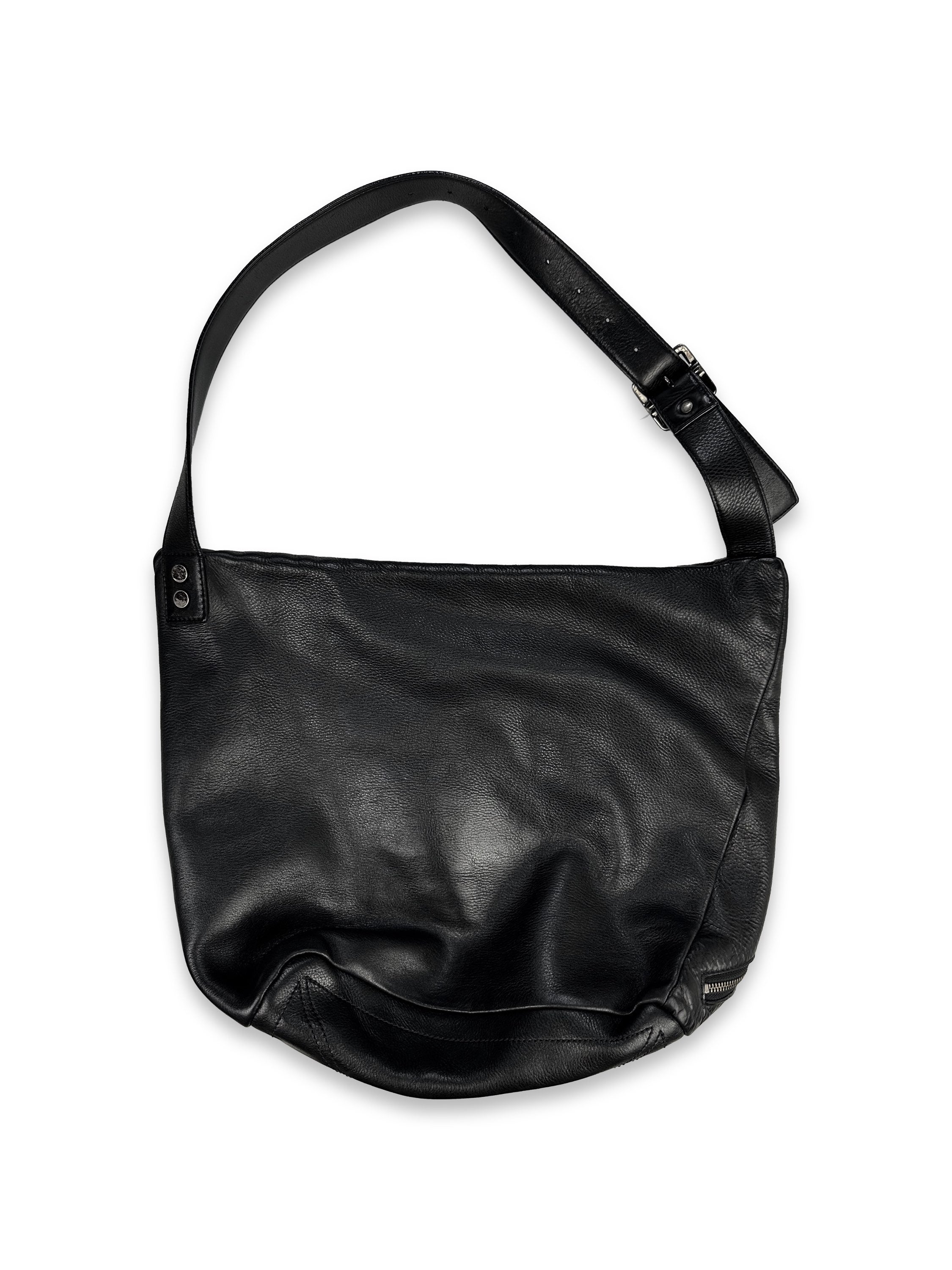 00s Tornado Mart Spiral Zip Leather Messenger Bag