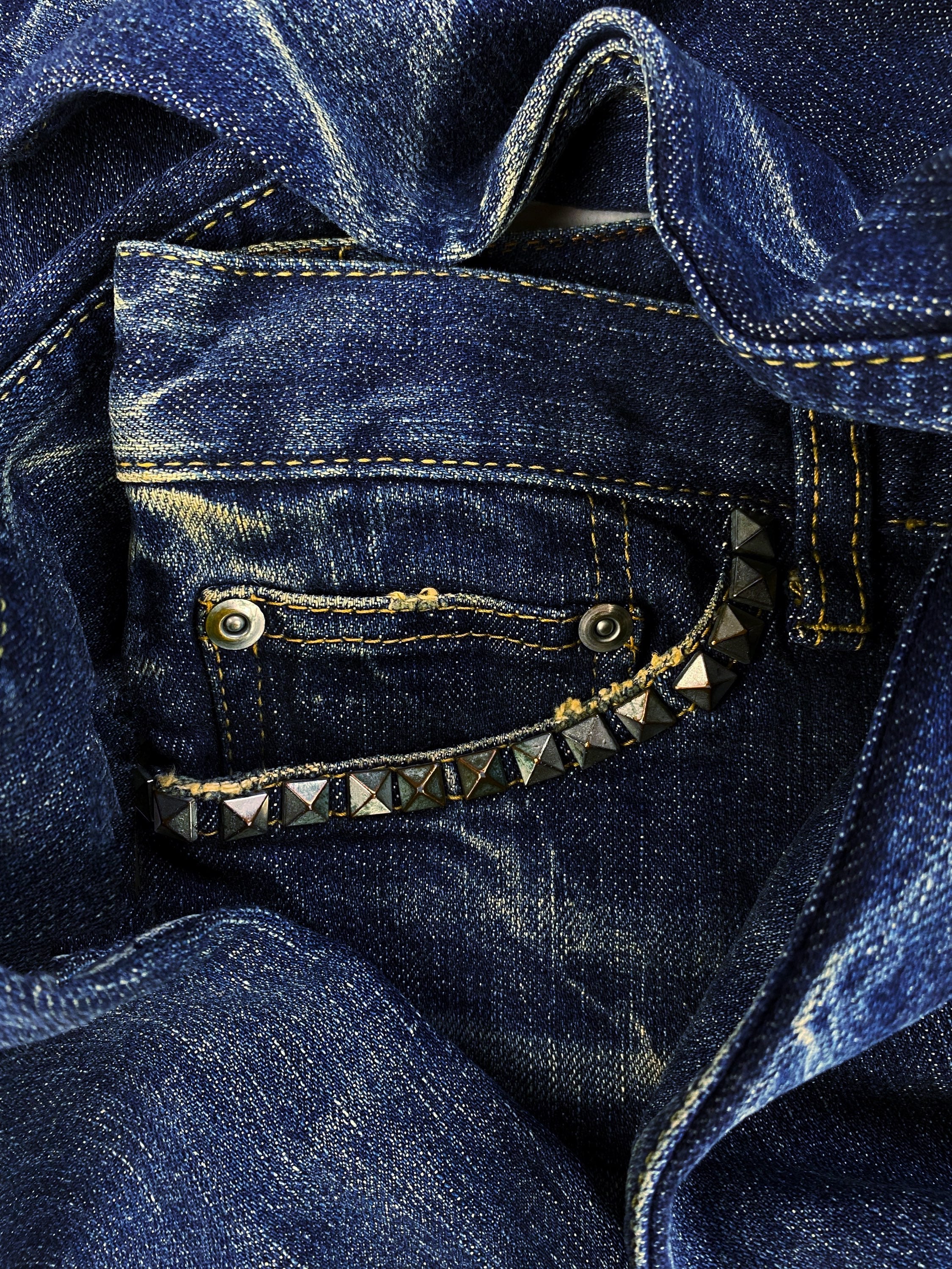 00s Hysteric Glamour Indigo Wash Studded Whisker Denim