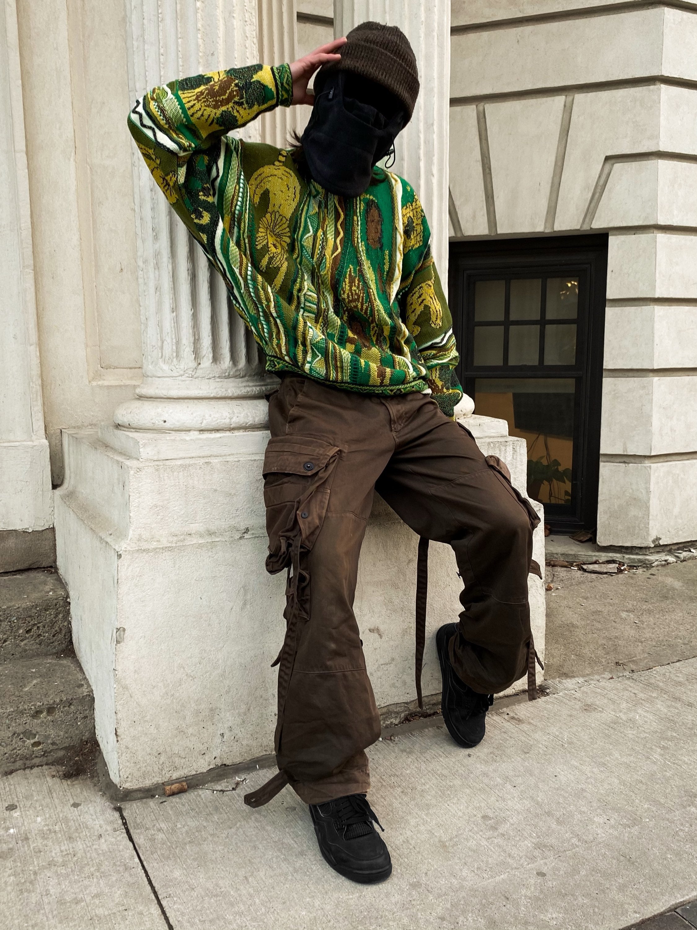 FW22 Kapital ‘Virgin Maria’ Rasta Ainu Gaudy 7G Knitted Sweater