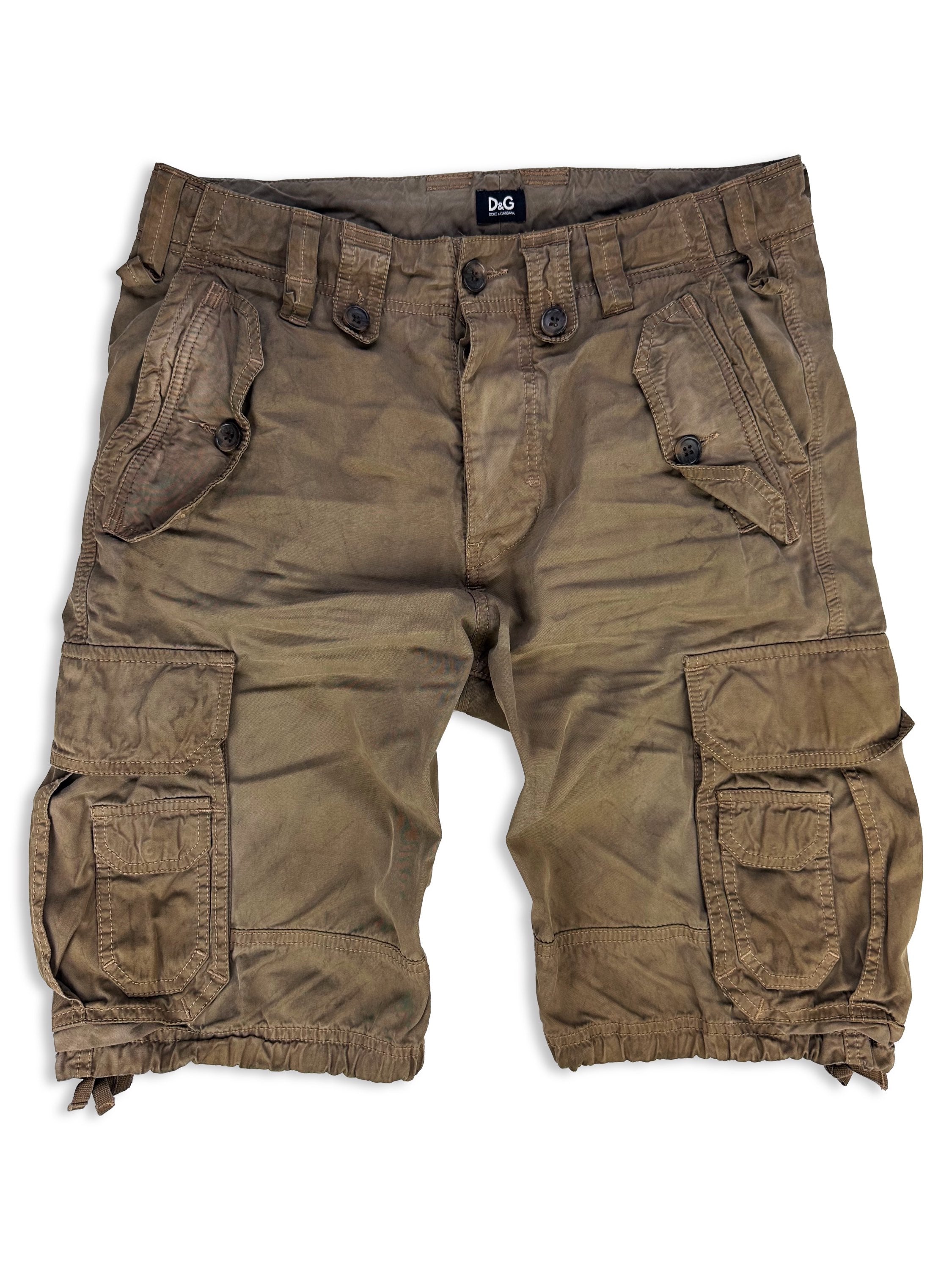 00s Dolce &amp; Gabbana Tan Multi Pocket Cargo Shorts