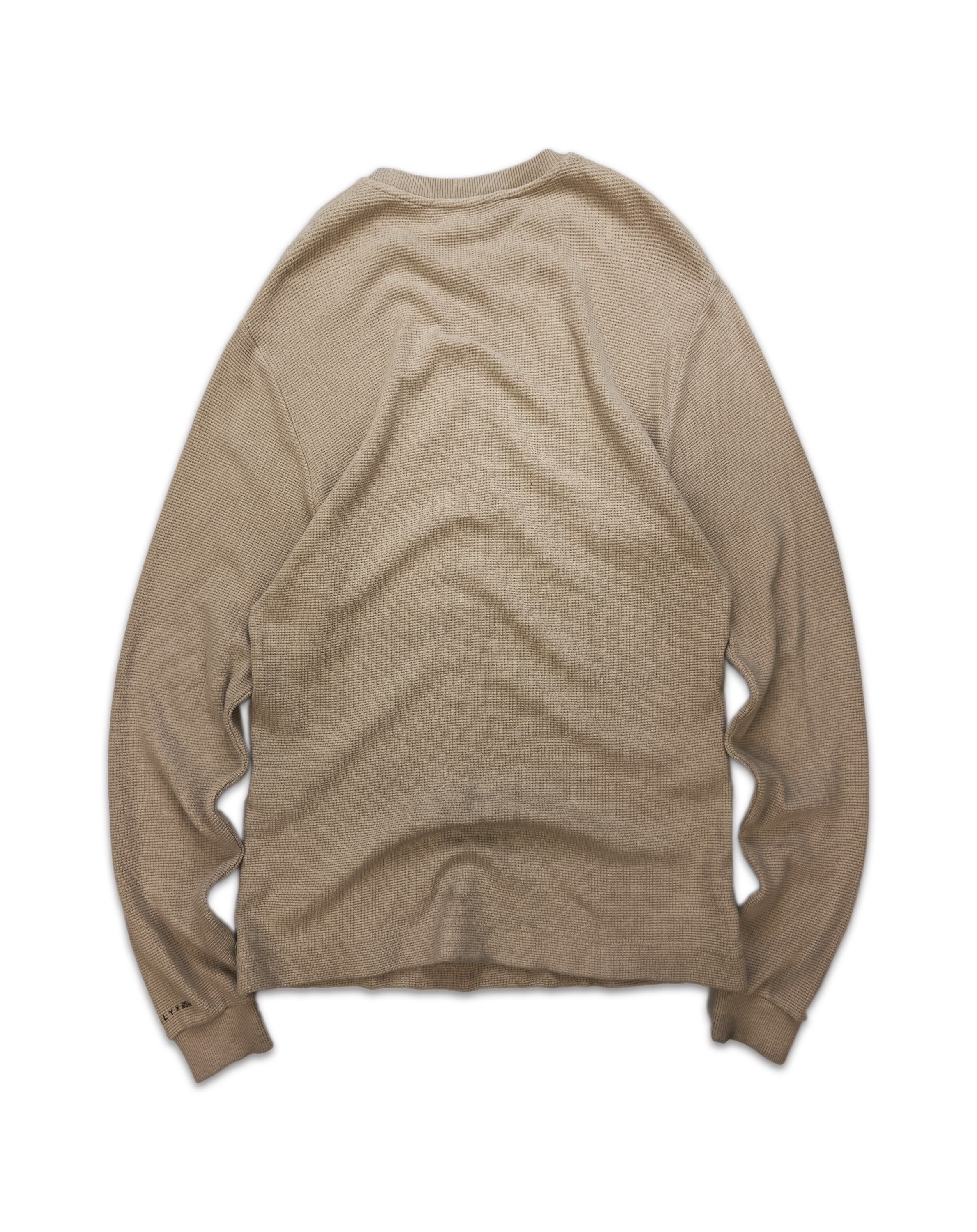 1017 Alyx 9SM ‘Face’ Graphic Beige Waffle Long Sleeve Shirt
