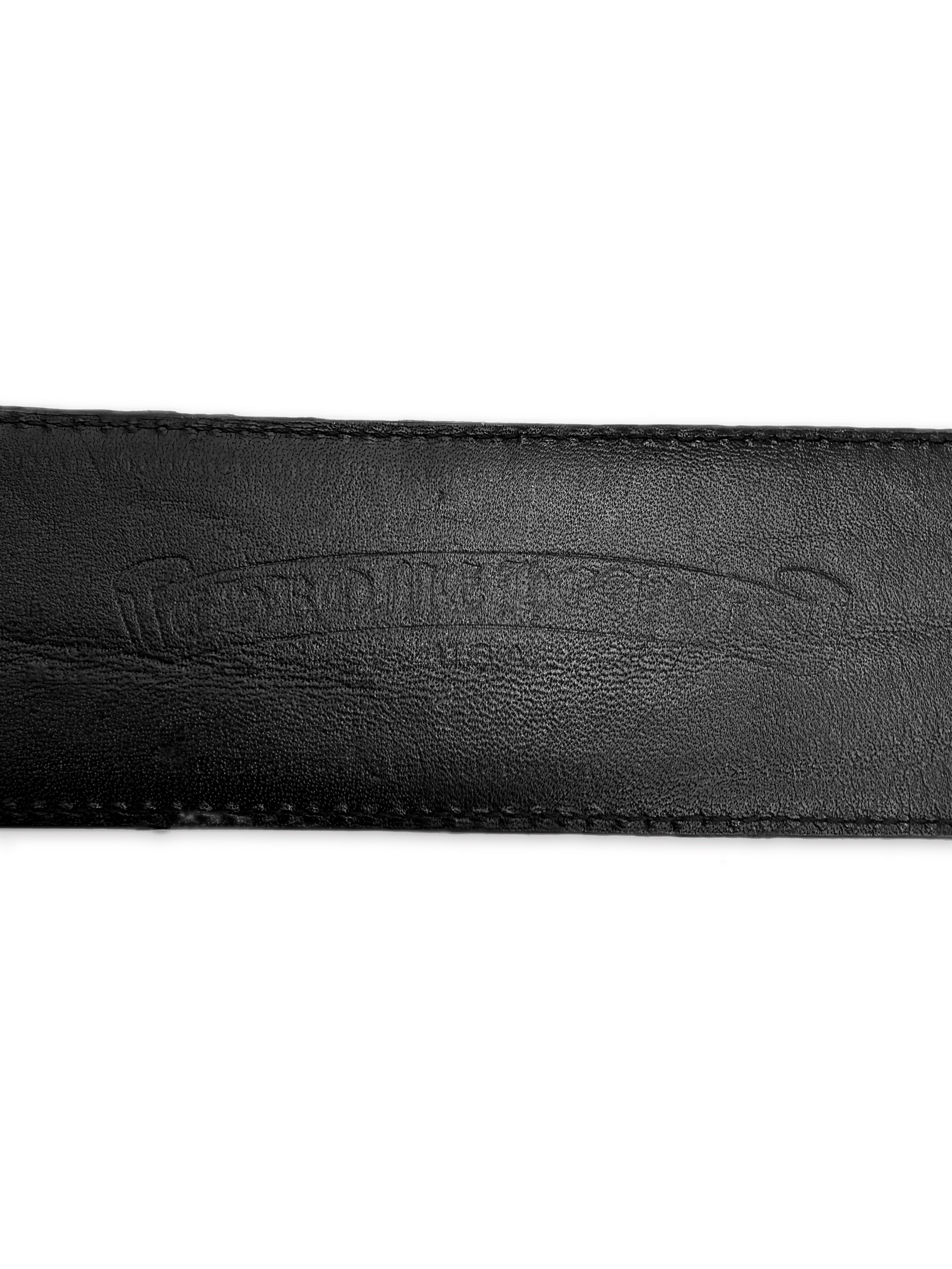 Chrome Hearts Double Roller Black Leather .925 Silver Belt