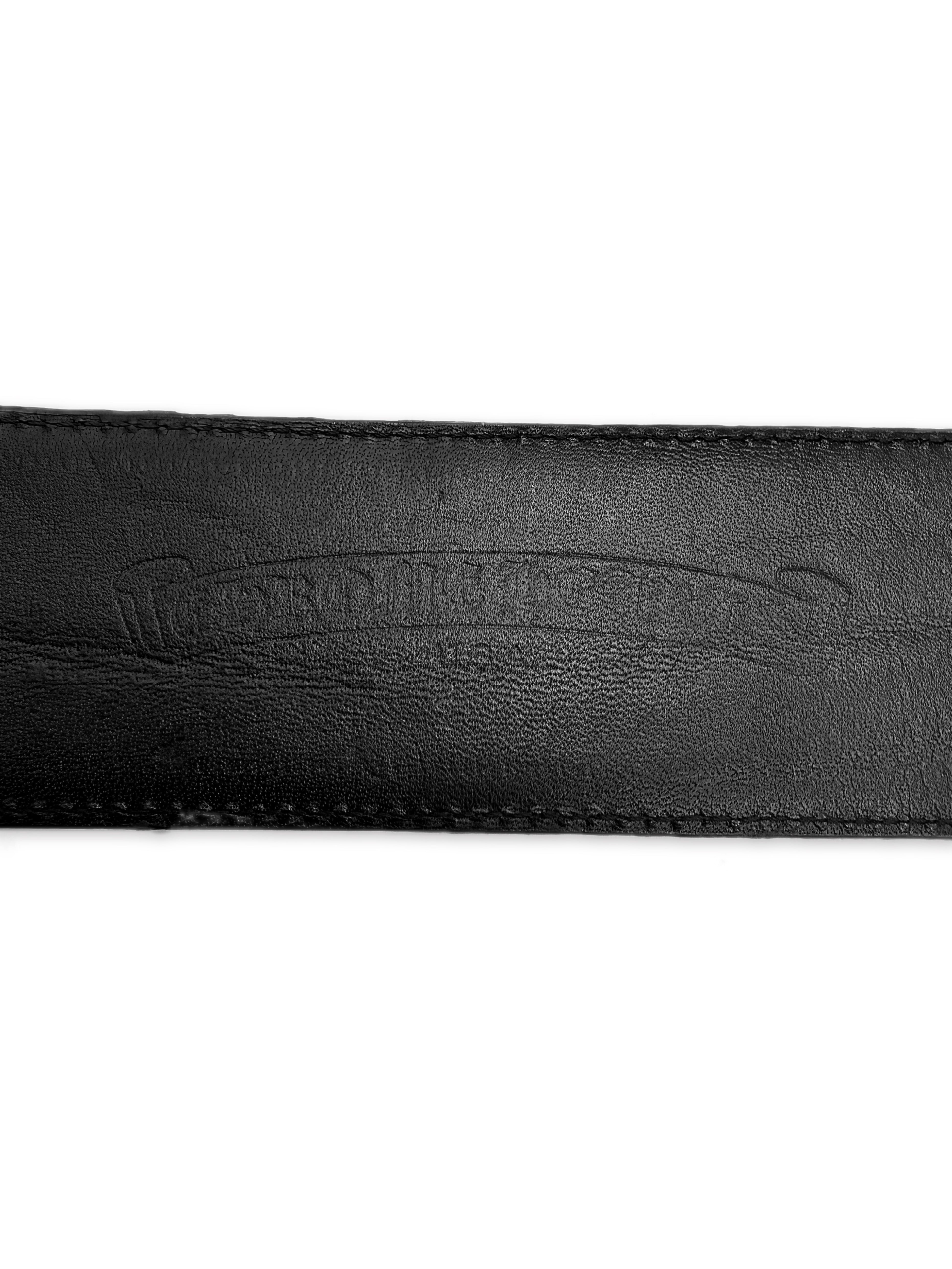 Chrome Hearts Double Roller Black Leather .925 Silver Belt