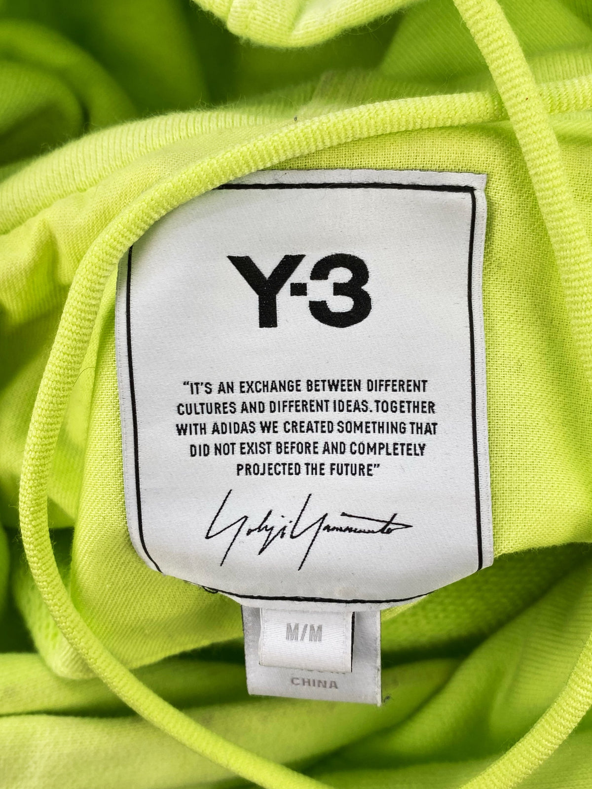 Yohji Yamamoto Y-3 x Adidas Neon Green Heavyweight Logo Hoodie