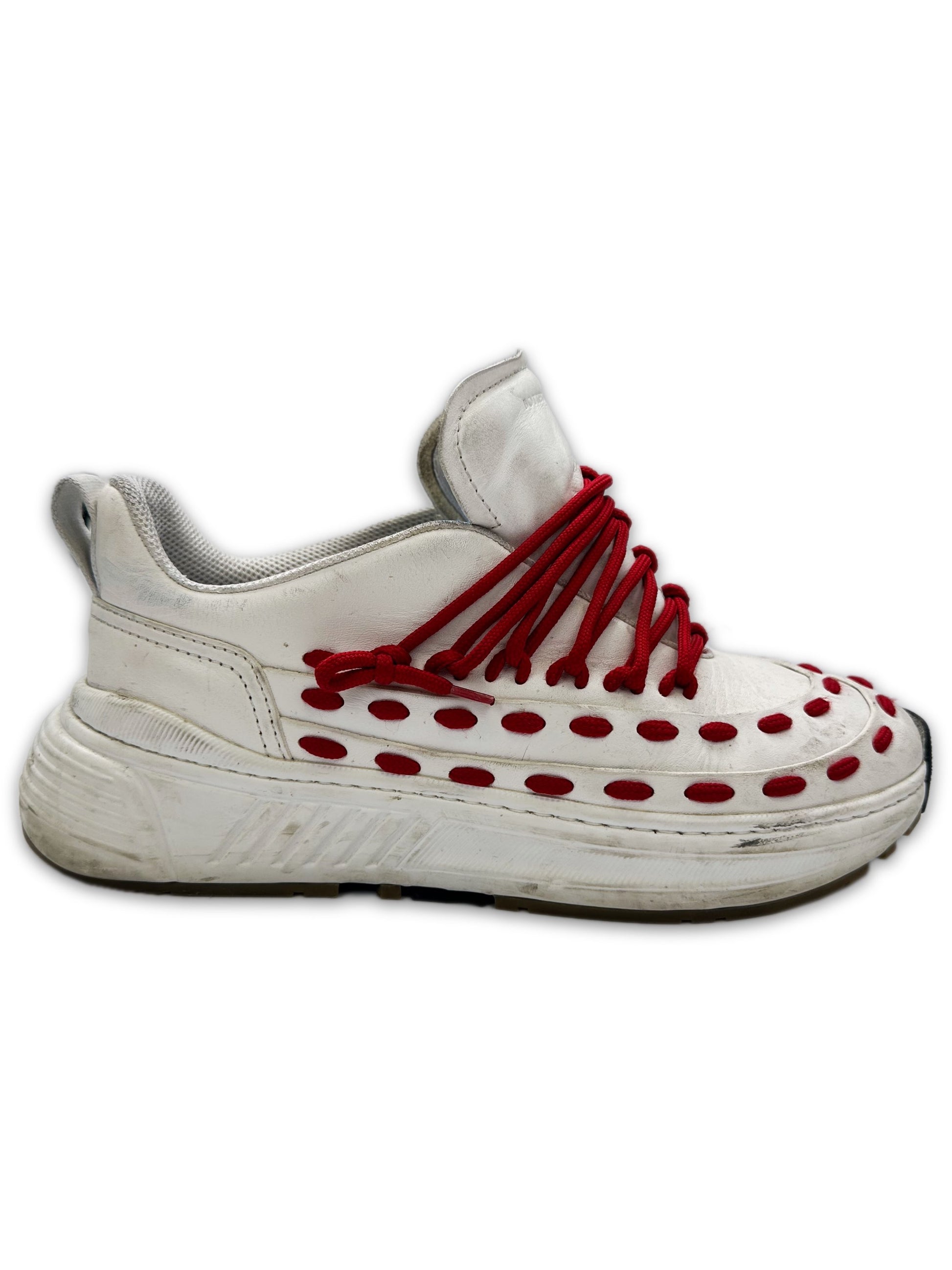Bottega Veneta ‘Speedster’ Red Laced Low-top Sneakers
