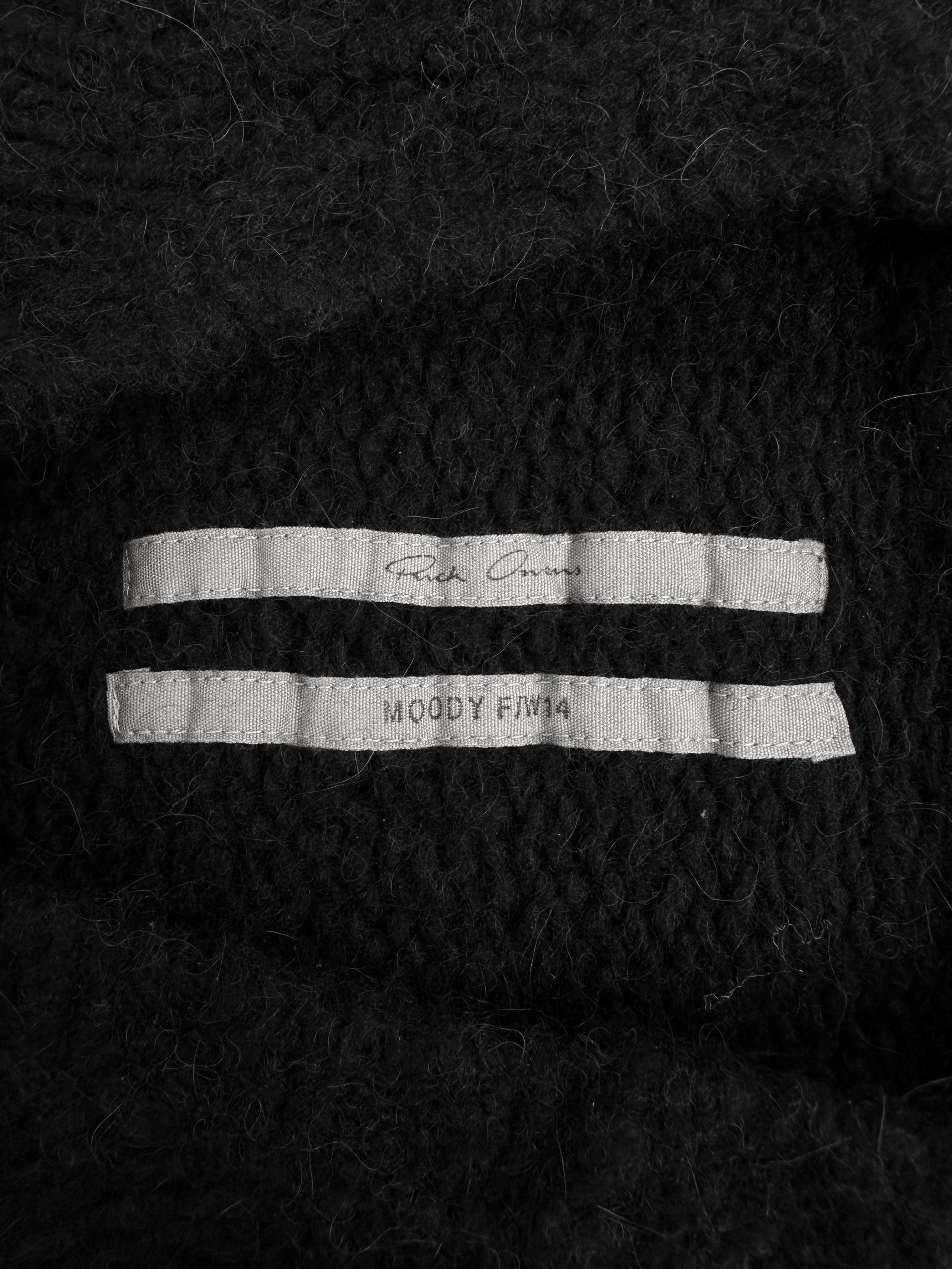 AW14 Rick Owens ‘Moody’ Black Hunch Back Knitted Sweater