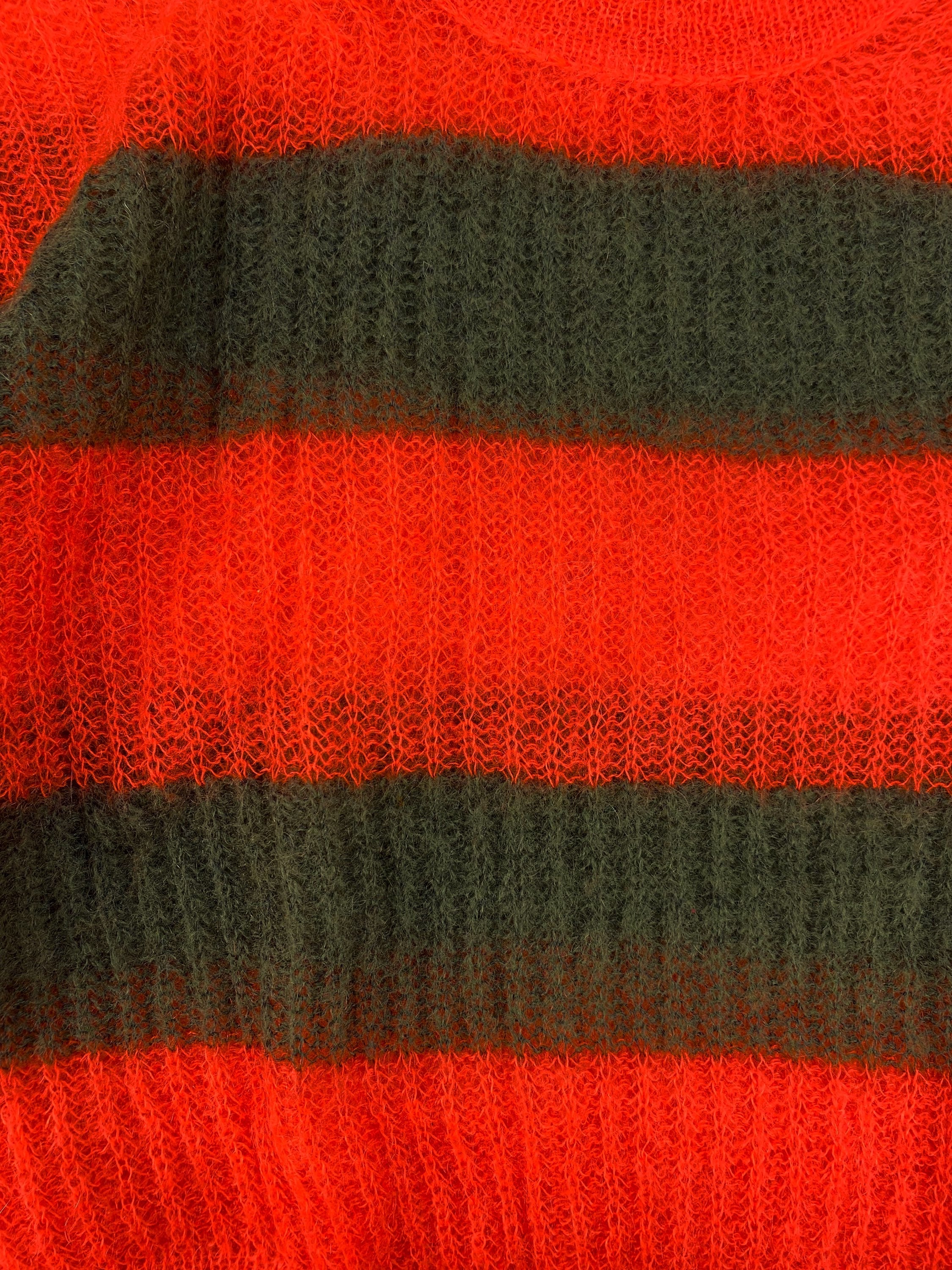 Maison Margiela MM6 Striped Mohair Knit Loose Gauge Sweater