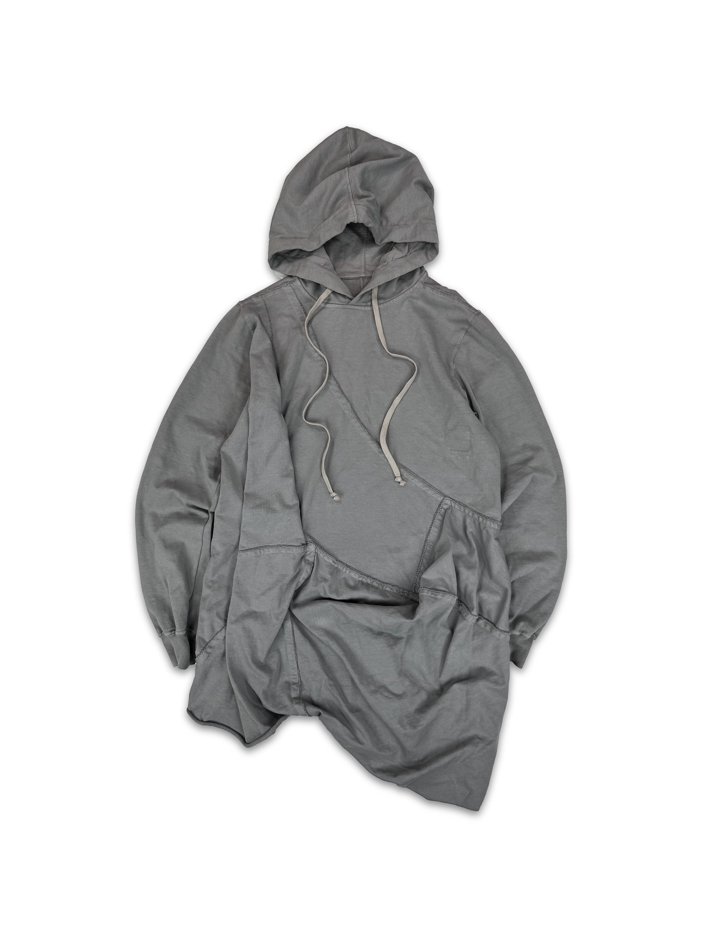 Rick Owens Reworked ‘Asymmetric’ Grey Long Hoodie
