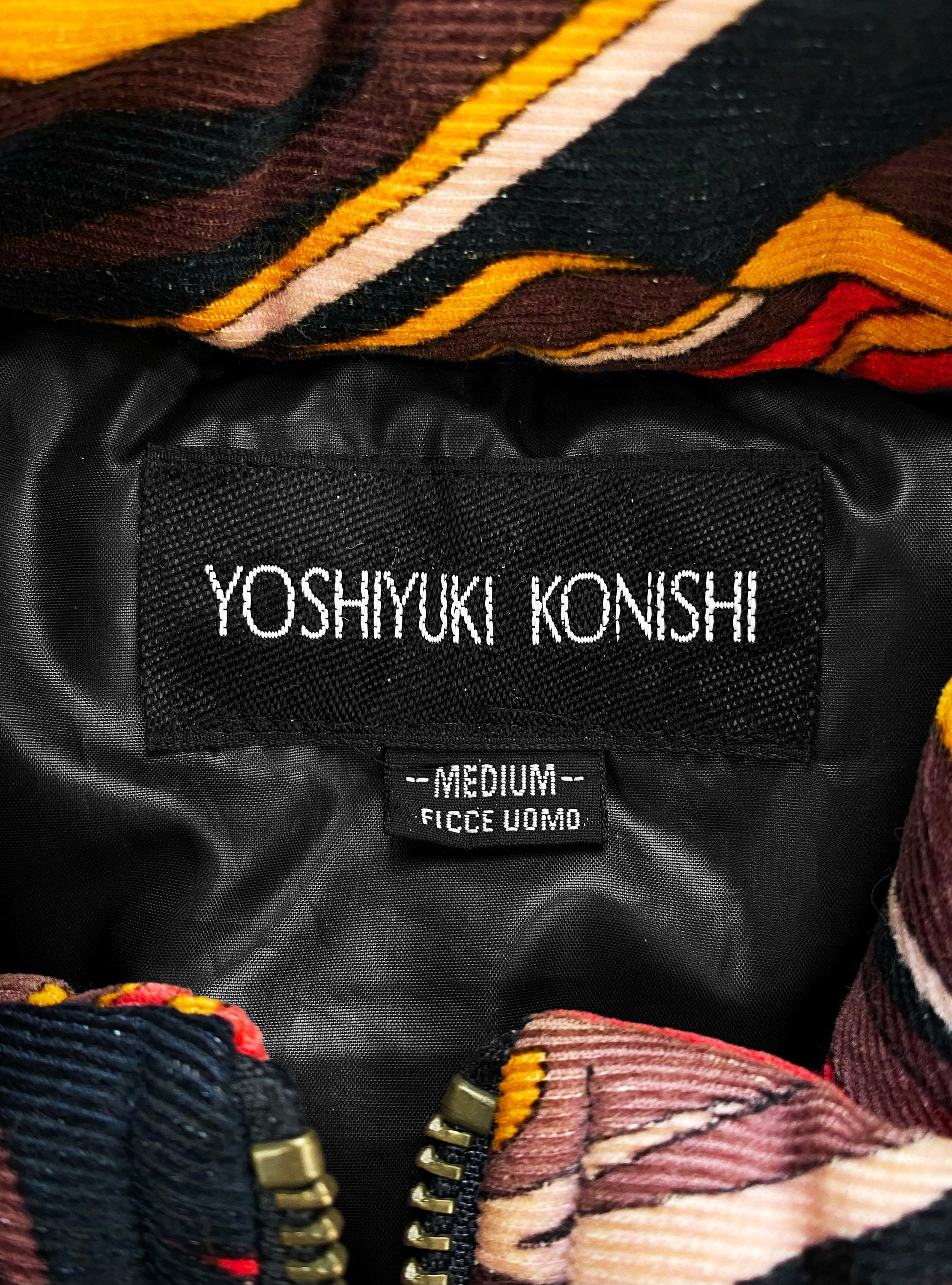 00s Yoshiyuki Konishi Spiral Full Print Down Fill Puffer Vest