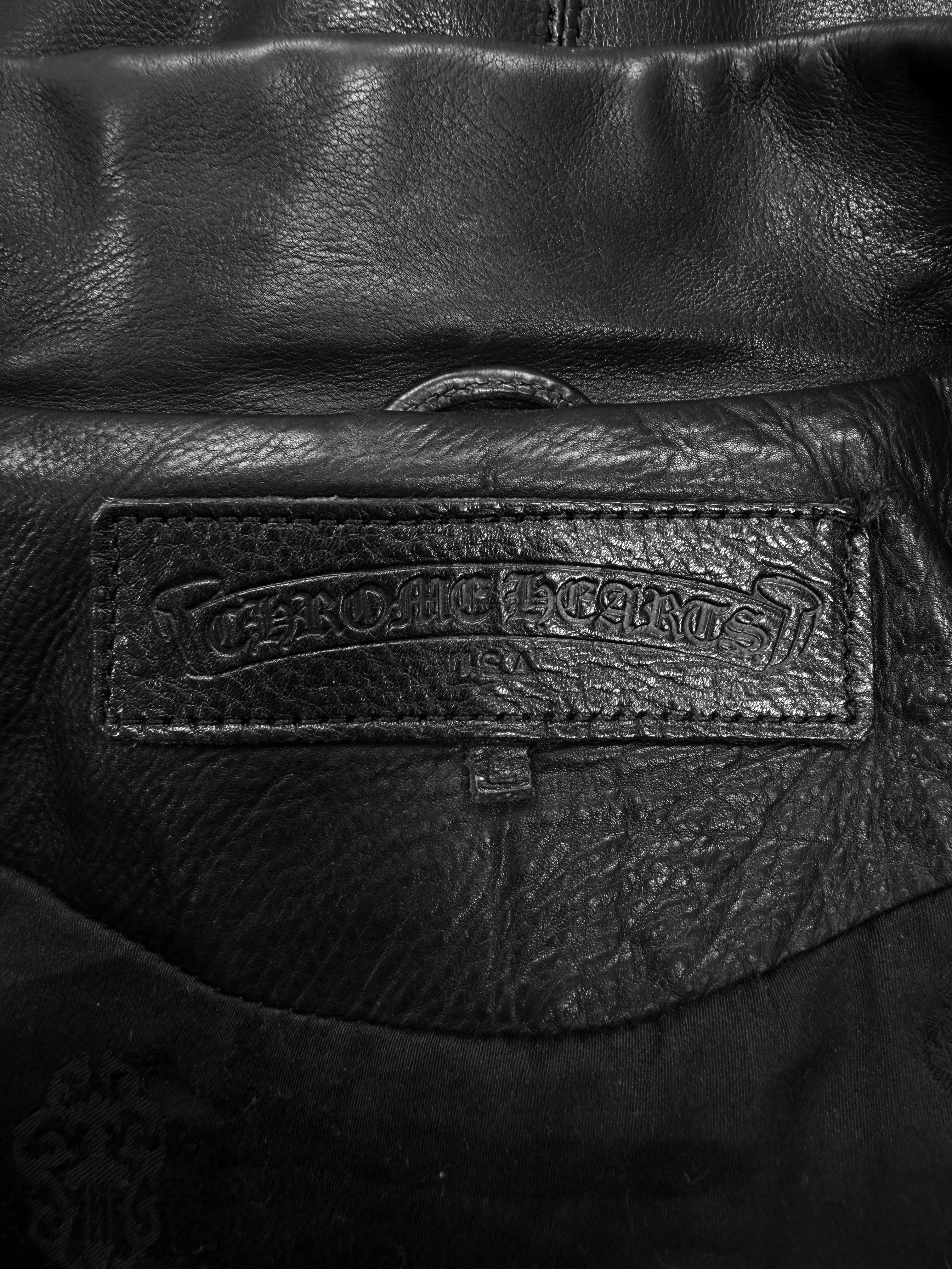 Chrome Hearts ‘Hunting’ Black Talon Button Leather Jacket