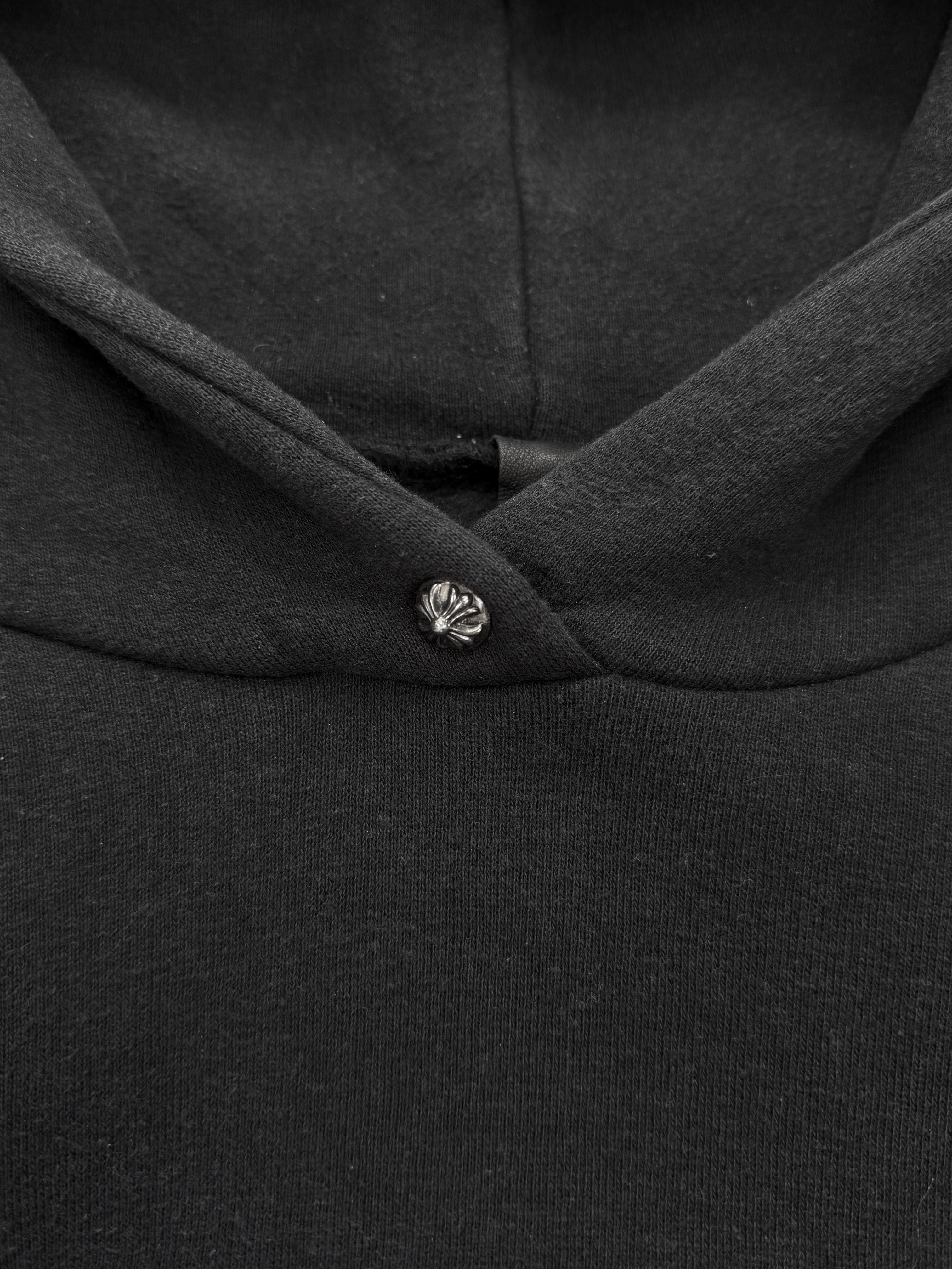 Chrome Hearts Triple Cross Leather Patch Button Snap Hoodie