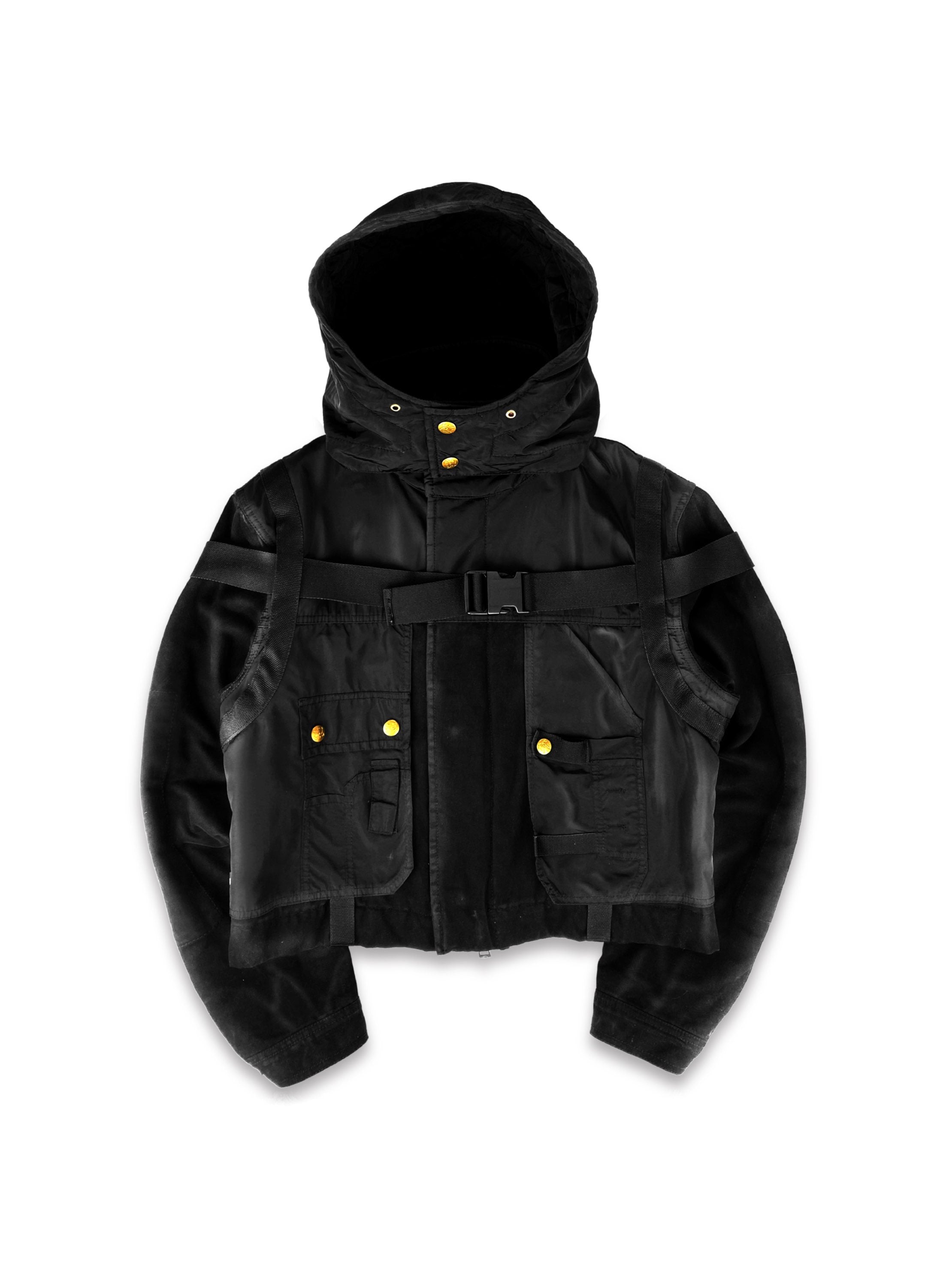 AW03 Jean Paul Gaultier ‘Parachute’ Bondage Cropped Bomber Jacket