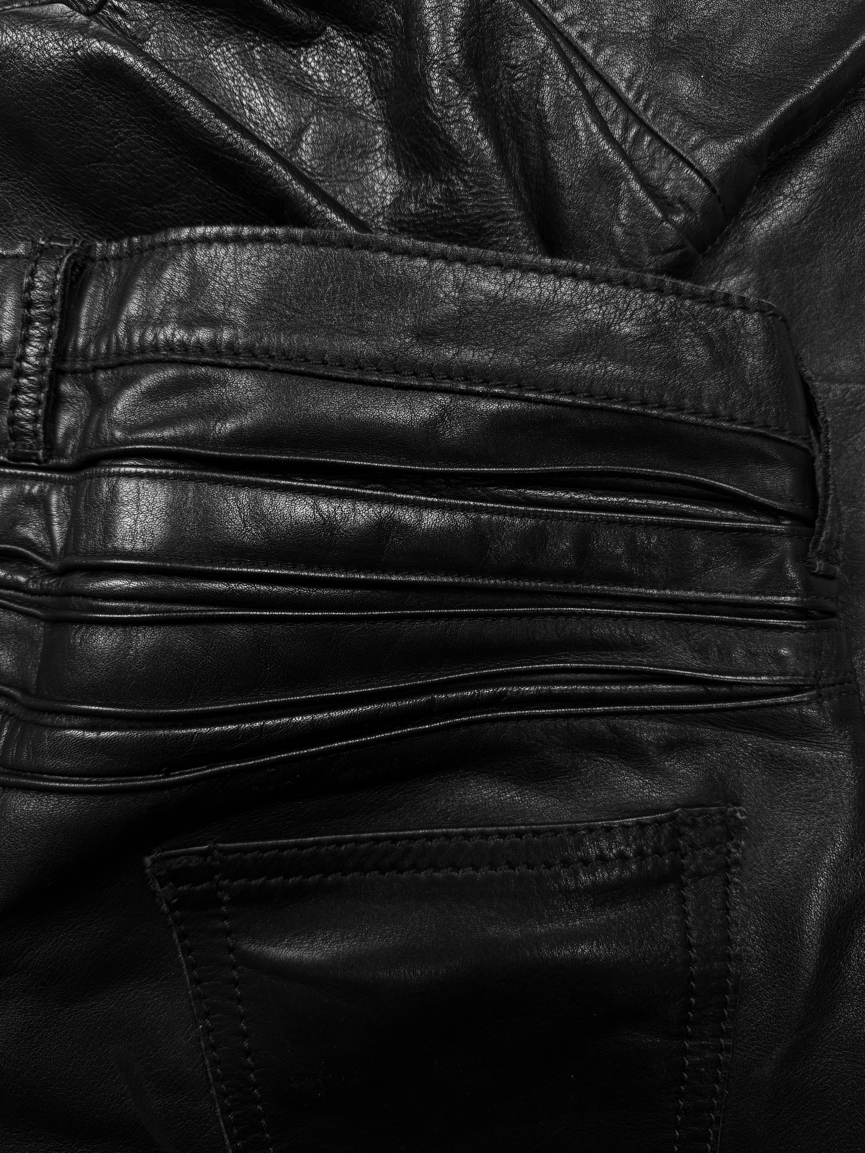 AW04 Junya Watanabe Calfskin Leather Moto Pants