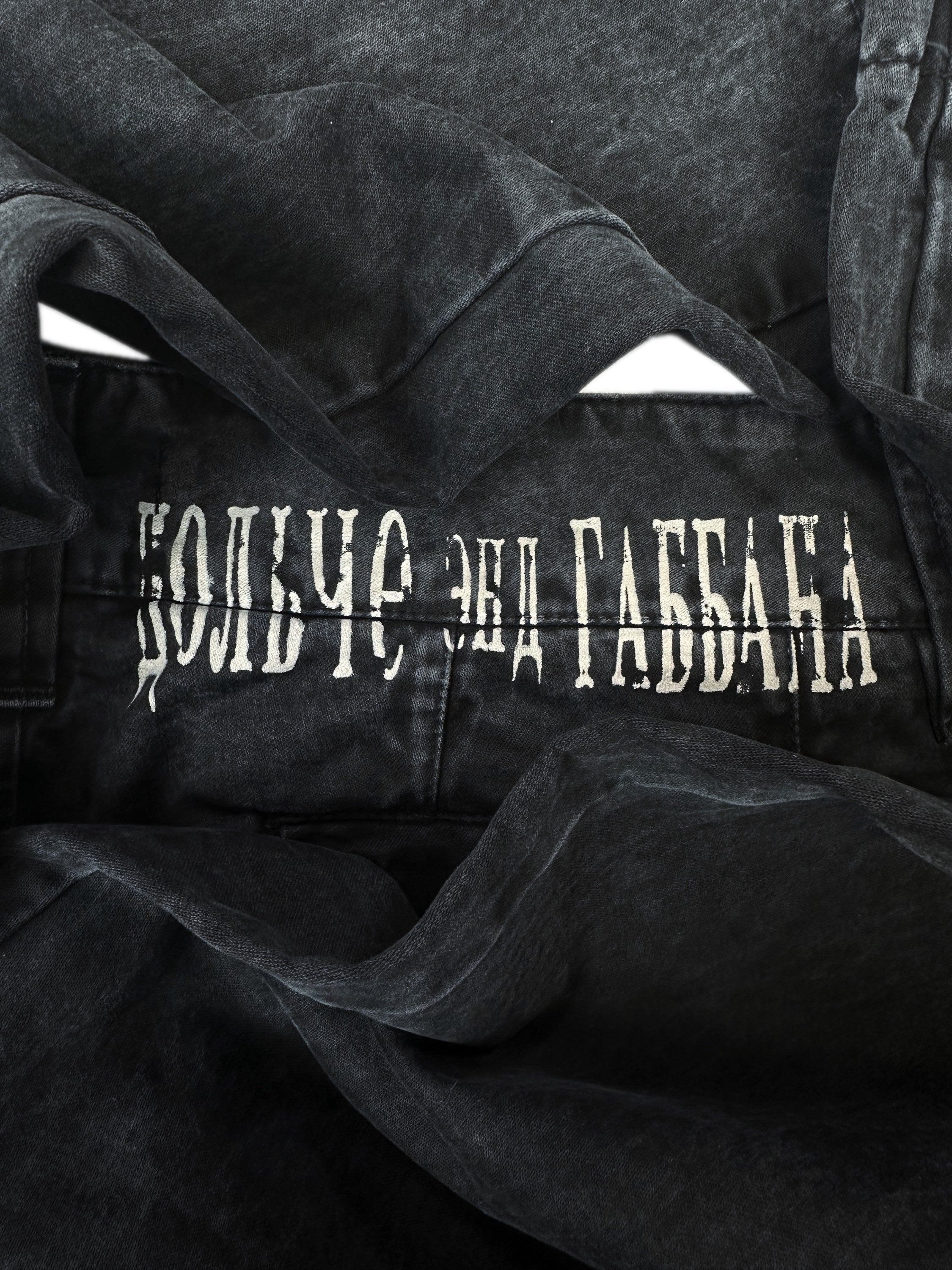 00s Dolce & Gabbana ‘Russian’ Text Spell Out Heavy Weight Pants