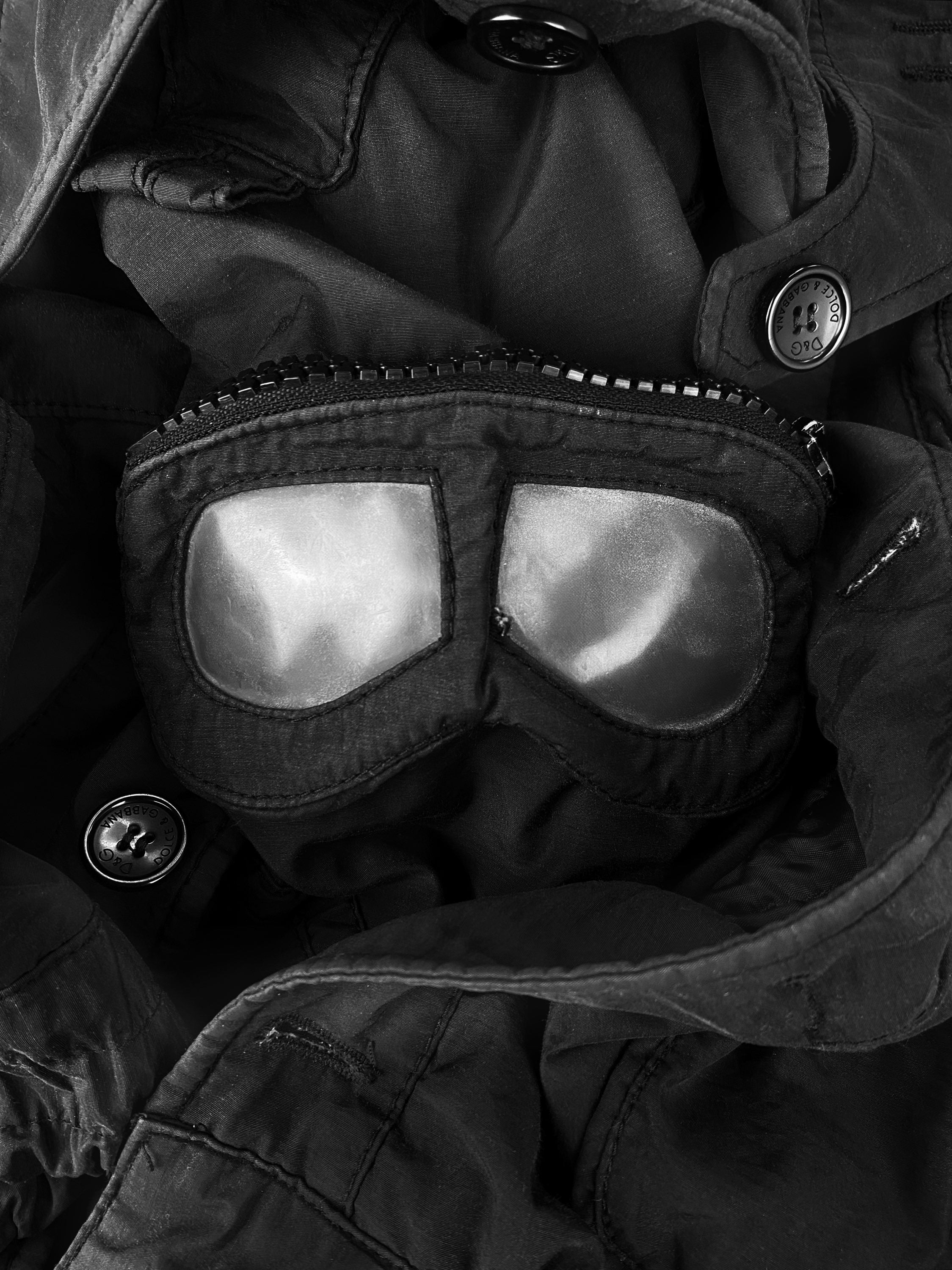AW03 Dolce & Gabbana ‘Goggle’ Slate Black PVC Bomber Jacket