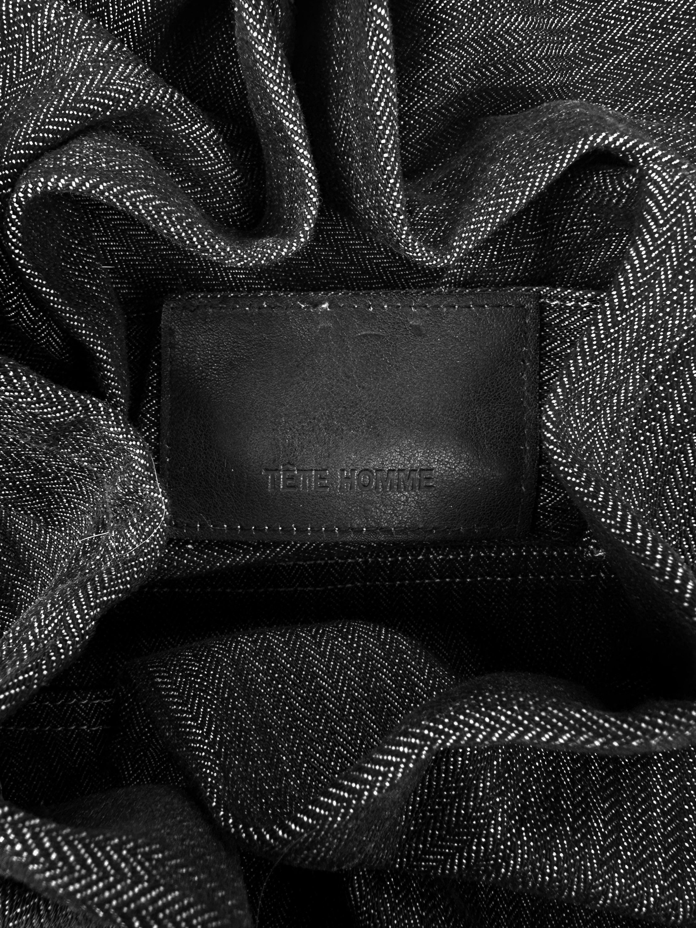00s Tete Homme Black Wide Cut Heavy Weight Denim