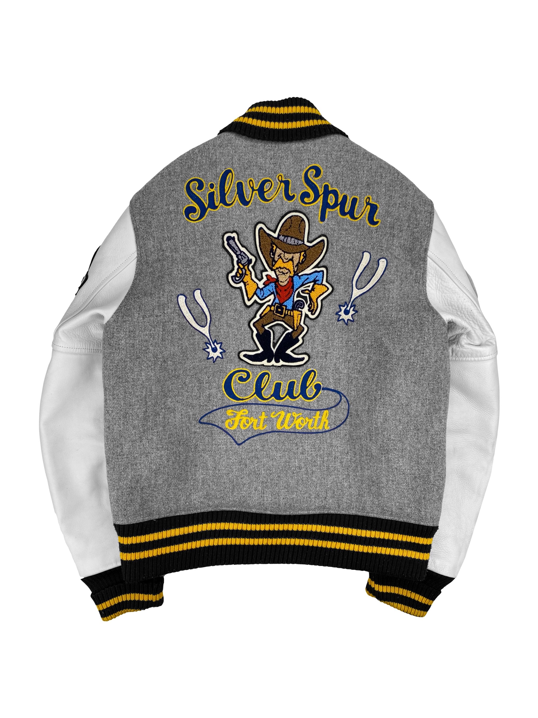 1960s Whitesville ‘Gun Slinger’ Leather Chenille Patched Varsity Jacket