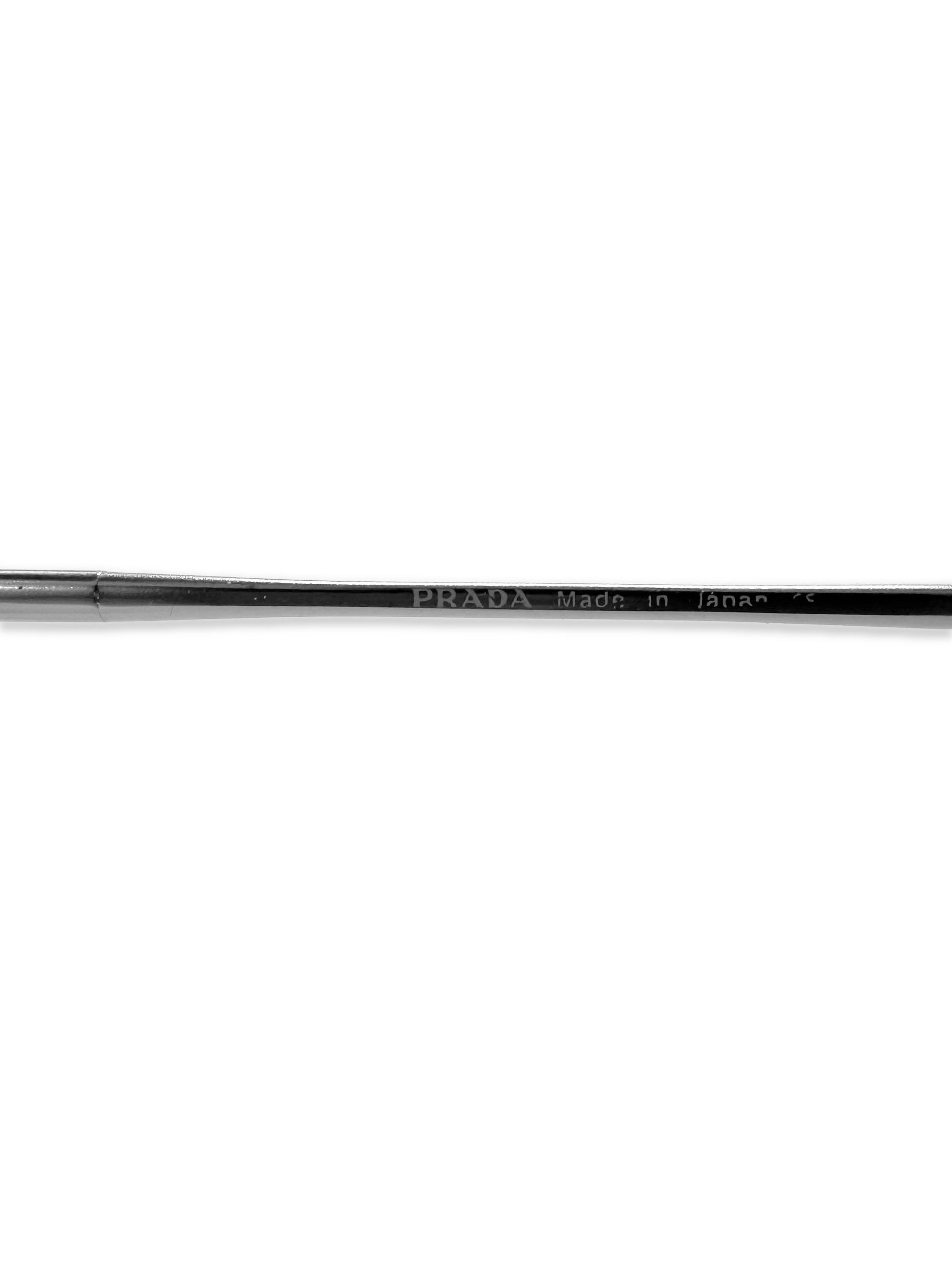 00s Prada Rimless Clear Tint Metallic Sunglasses