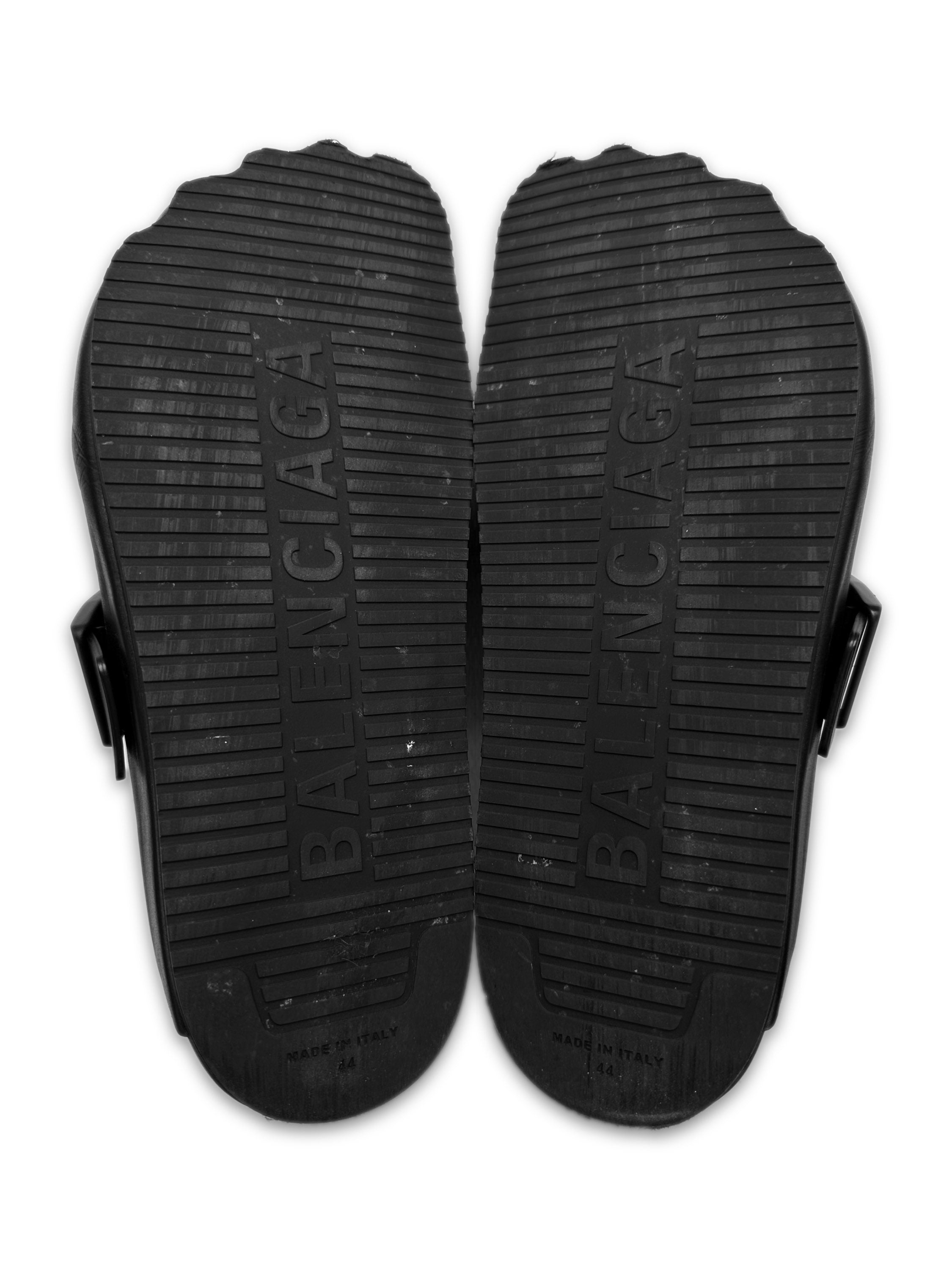 Balenciaga ‘Sunday’ Black Leather Slip-on Belted Mules