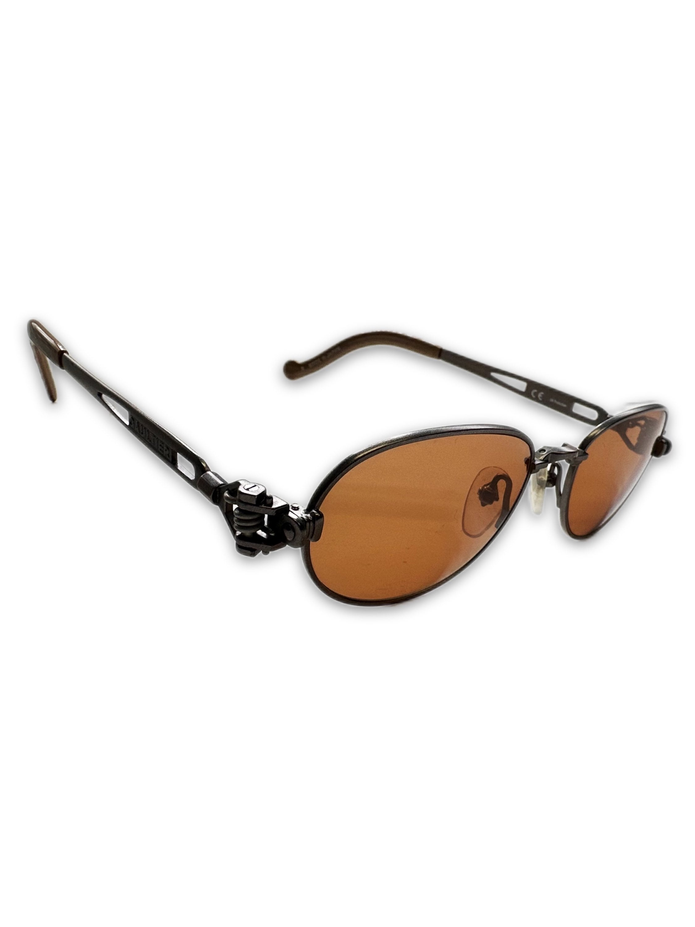 00s Jean Paul Gaultier Orange Tint Steampunk Sunglasses