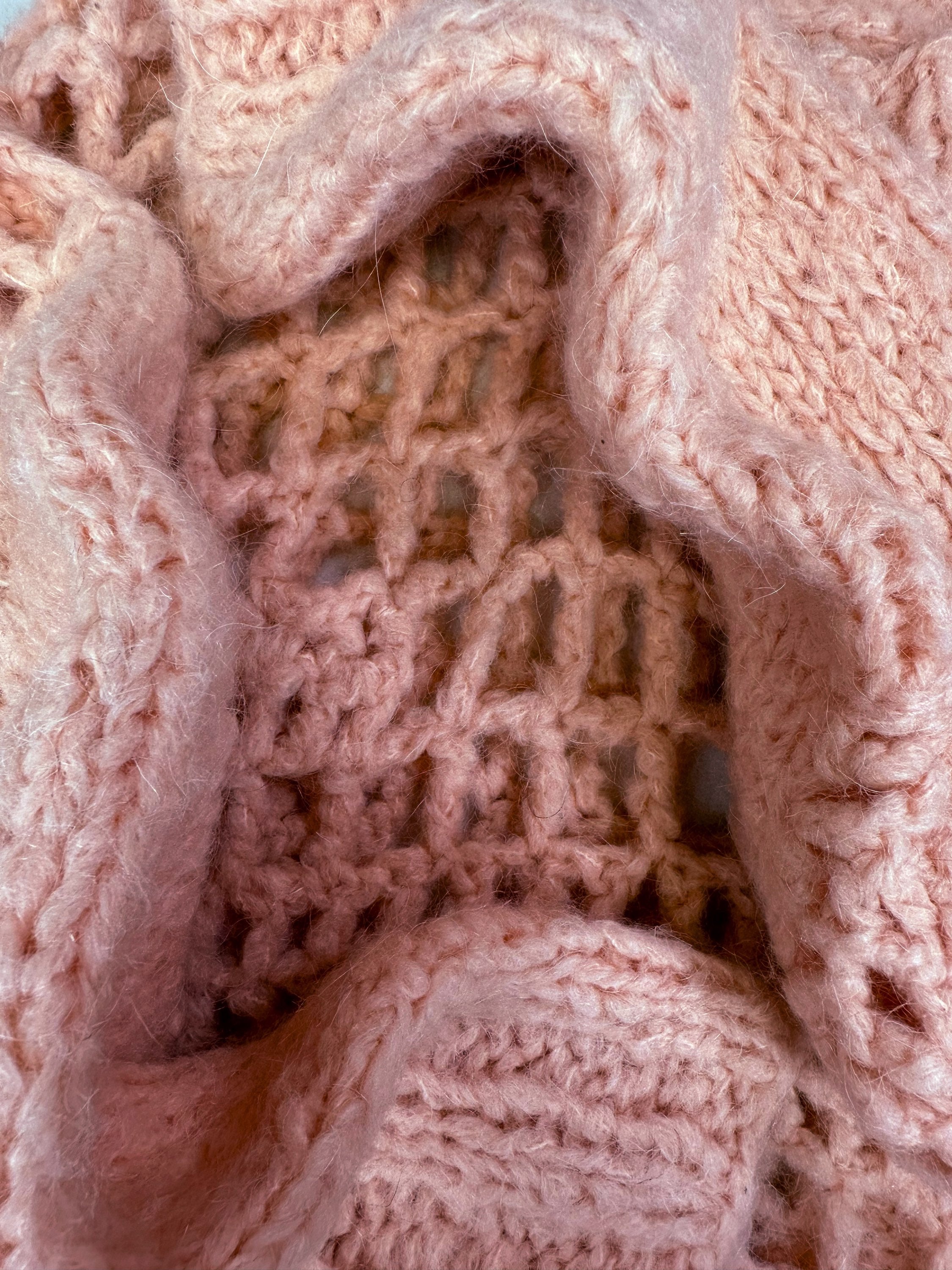 Maison Margiela ‘Grid’ MM6 Pink Loose Gauge Knitted Sweater