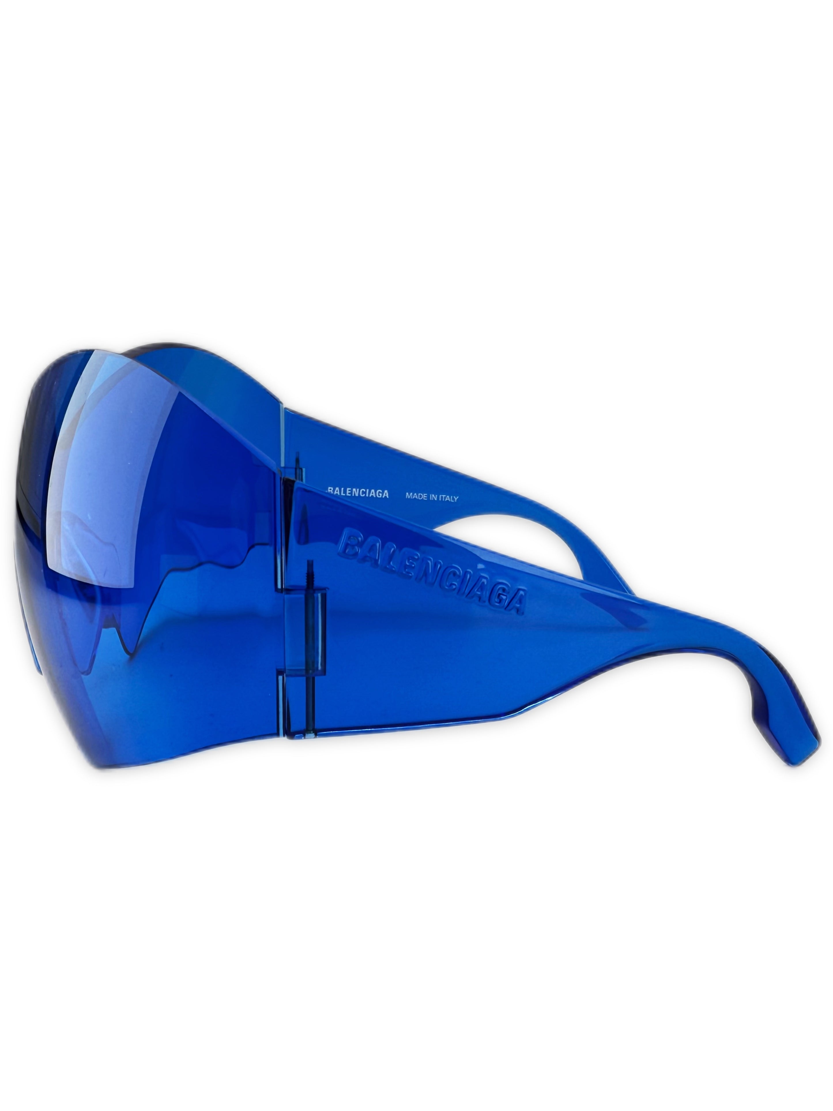 AW21 Balenciaga ‘Butterfly’ Mask Afterworld Blue Tint Sunglasses